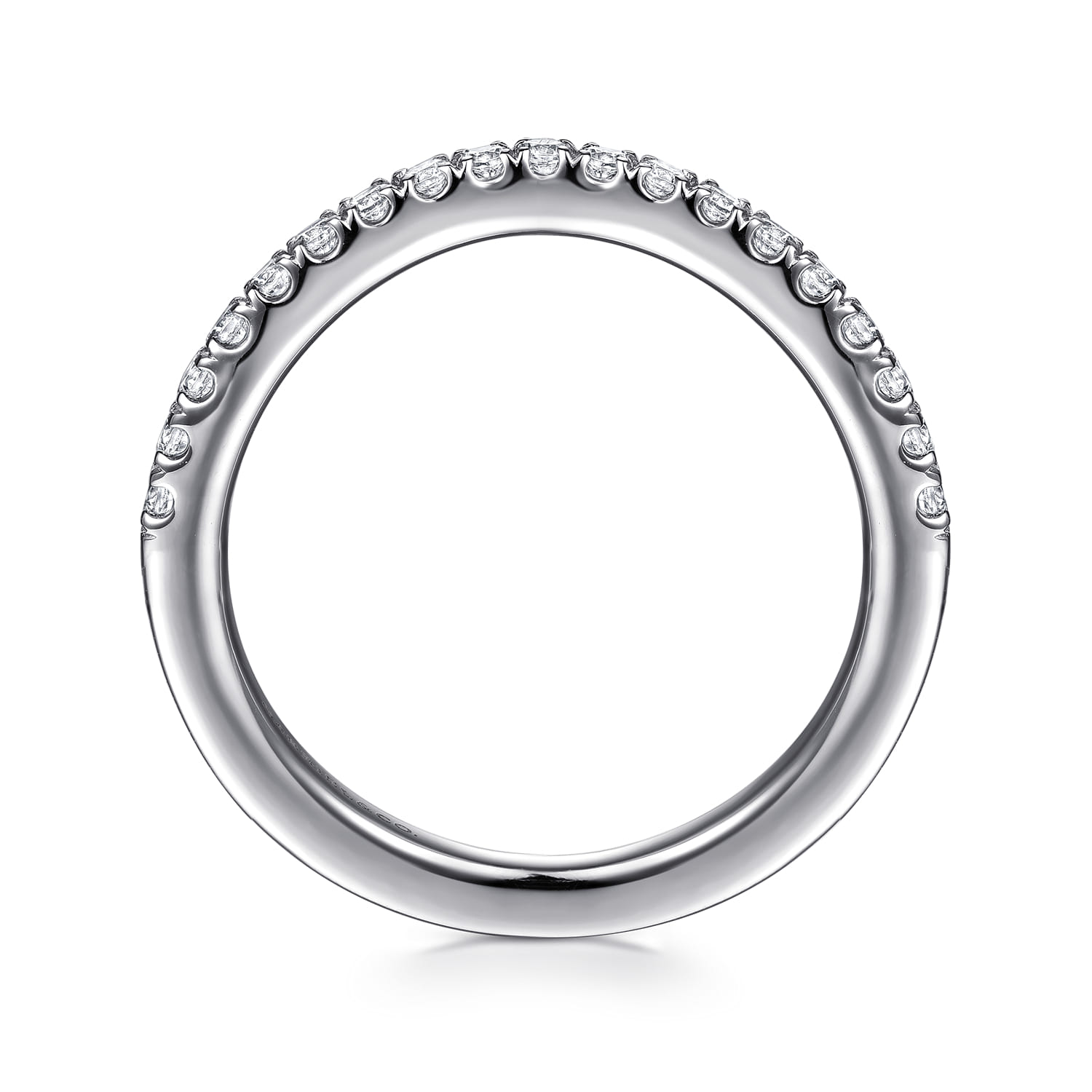 Diamond Wedding Band in 14K White Gold, photograph 2
