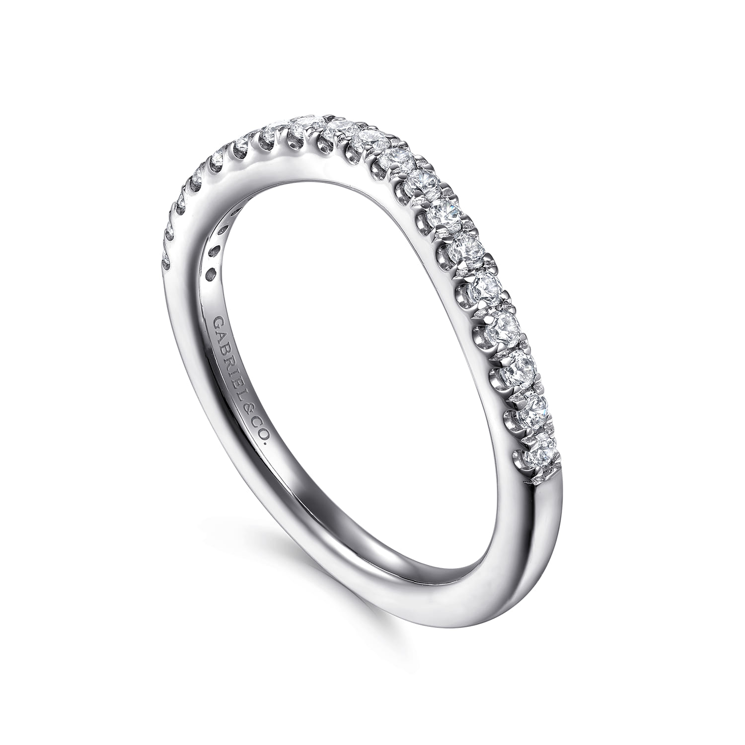 Diamond Wedding Band in 14K White Gold, photograph 3