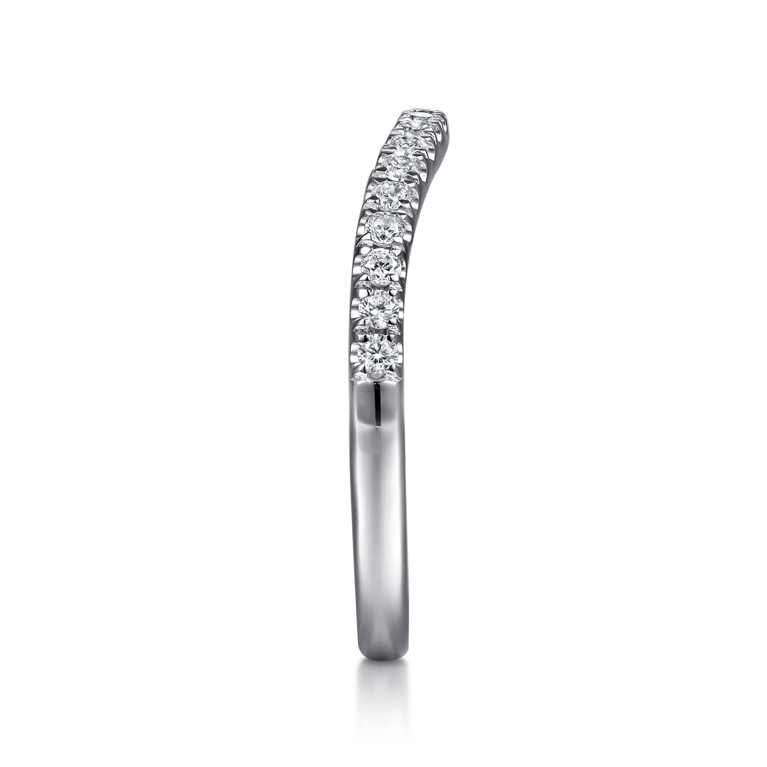 Diamond Wedding Band in 14K White Gold, photograph 4