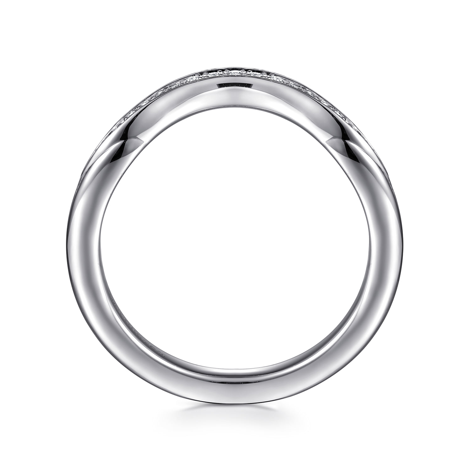 Diamond Wedding Band in 14K White Gold, photograph 2