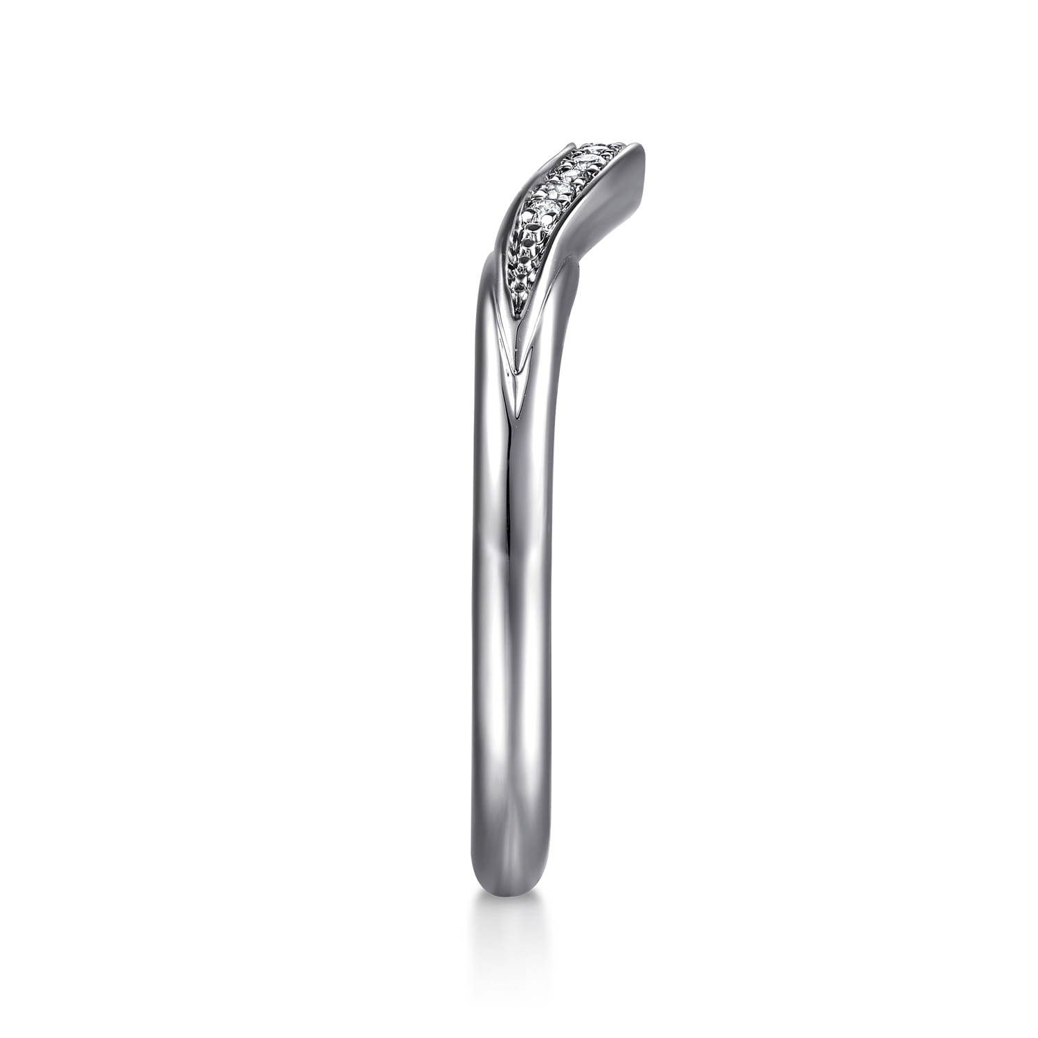 Diamond Wedding Band in 14K White Gold, photograph 5