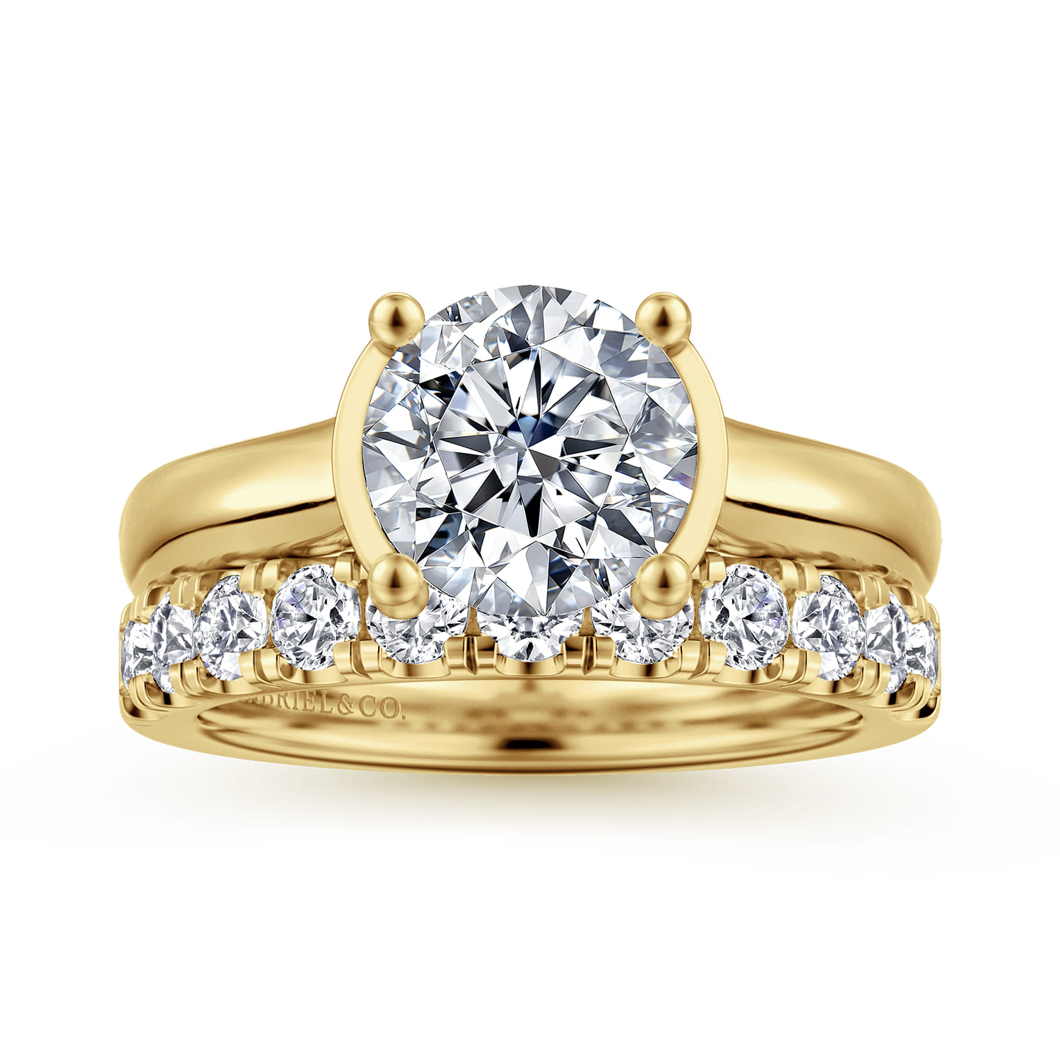 Diamond Wedding Band in 14K Yellow Gold, photograph 4