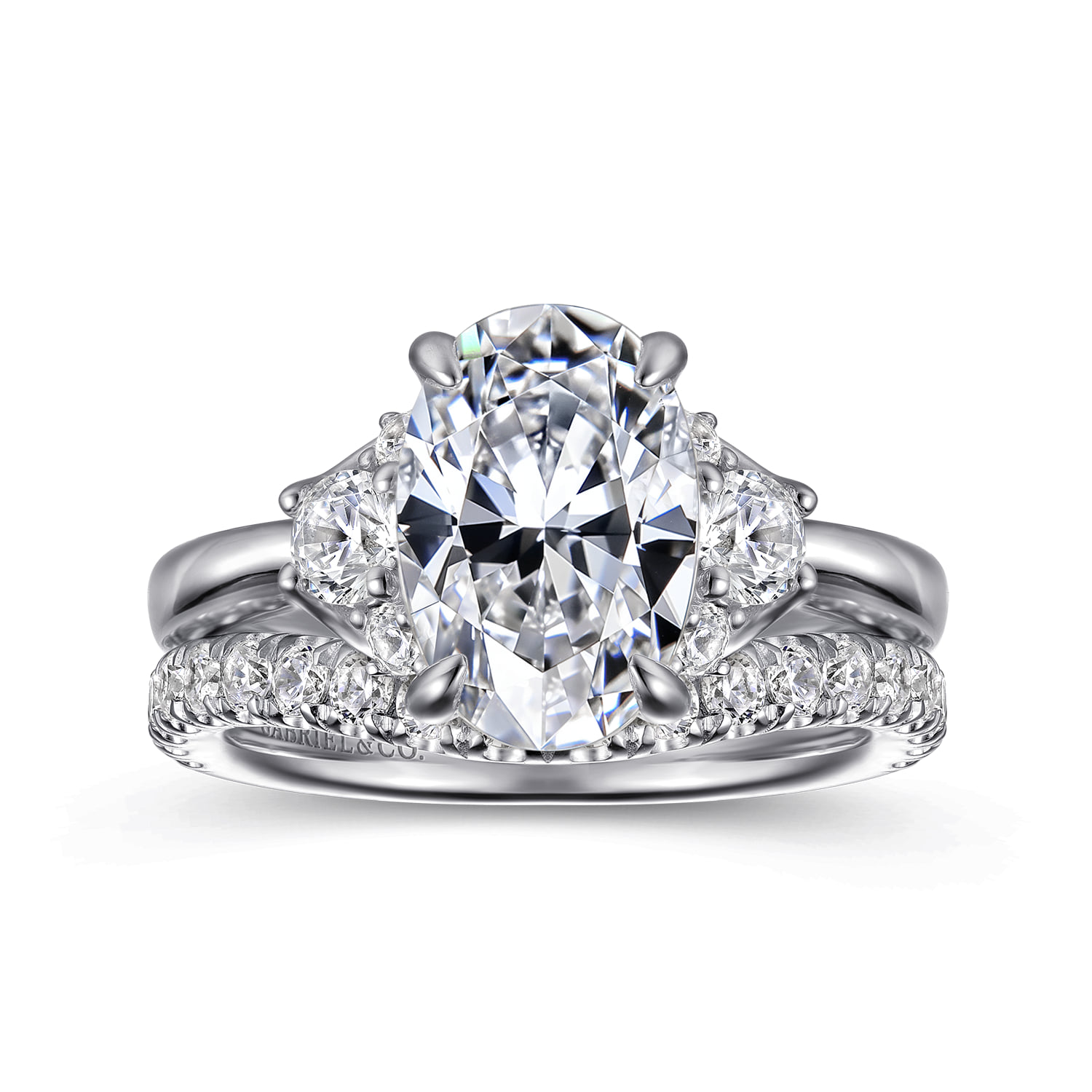 Diamond Matching Wedding Band in 14K White Gold, photograph 4