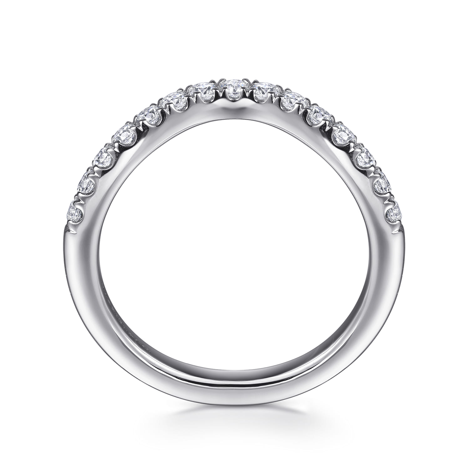 Diamond Wedding Band in 14K White Gold, photograph 2