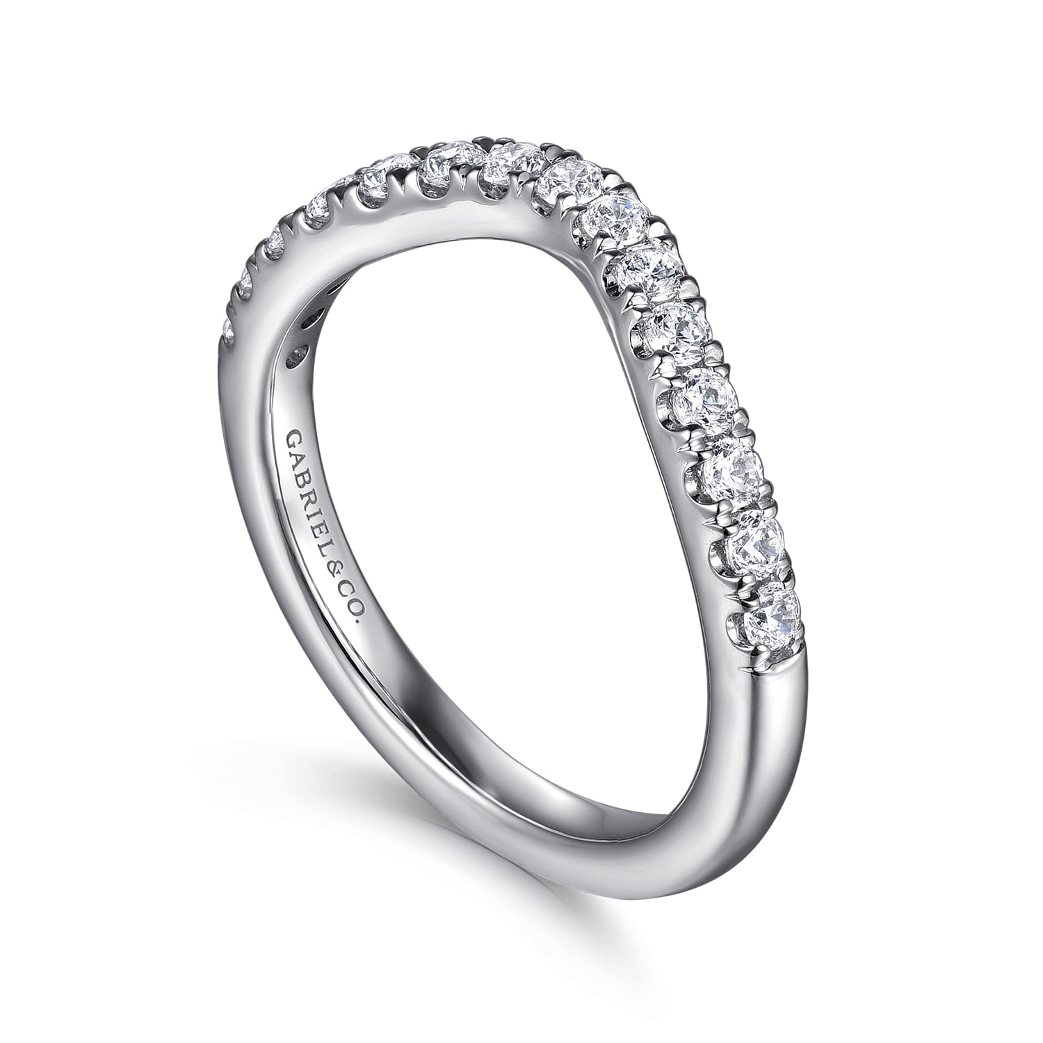 Diamond Wedding Band in 14K White Gold, photograph 3