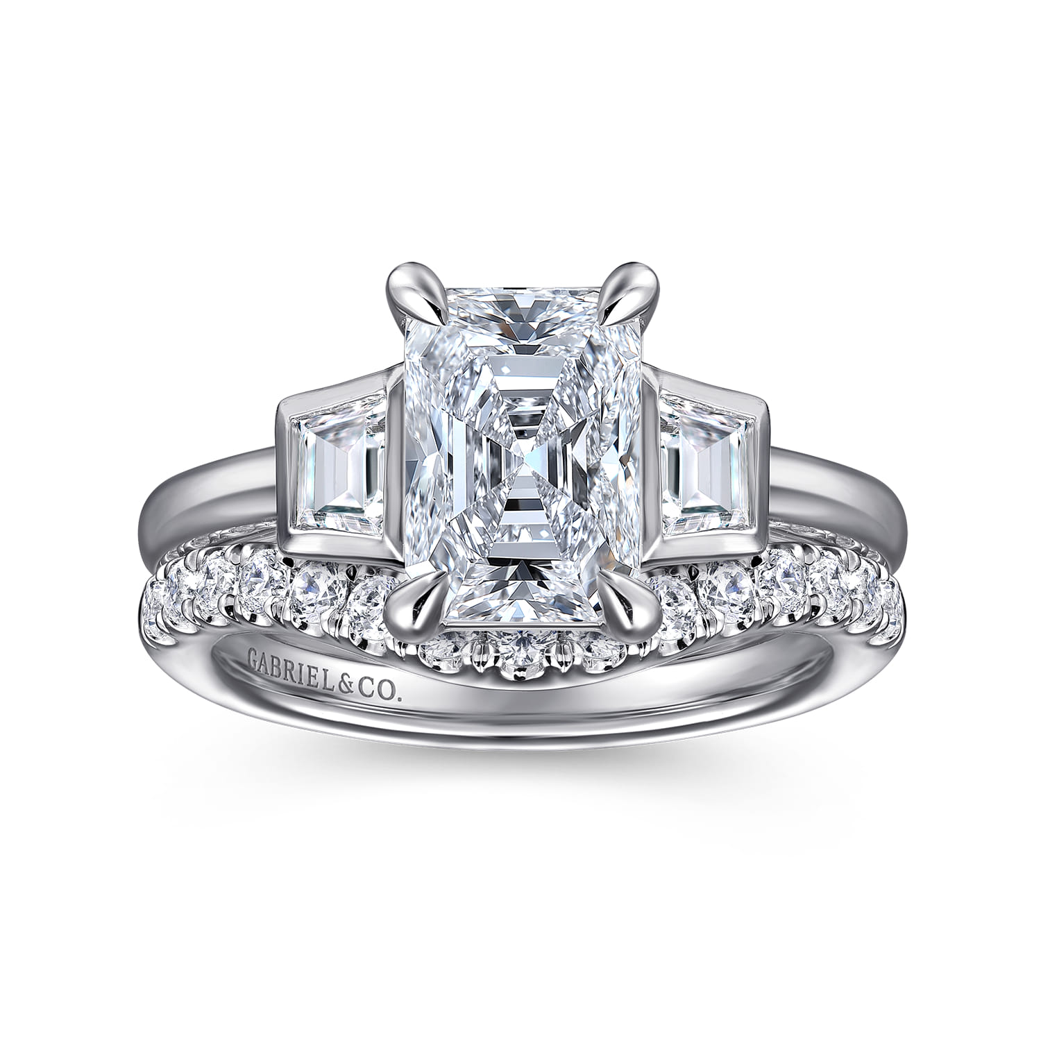 Diamond Wedding Band in 14K White Gold, photograph 4