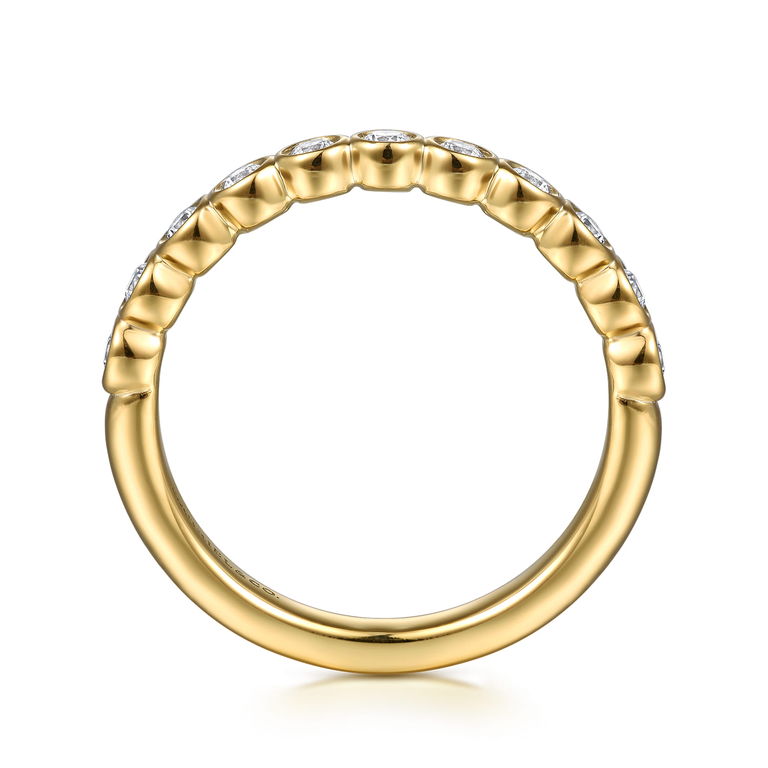 Diamond Wedding Band in 14K Yellow Gold, photograph 2