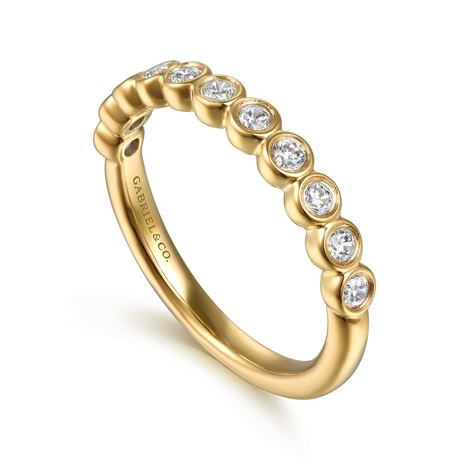 Diamond Wedding Band in 14K Yellow Gold, photograph 3