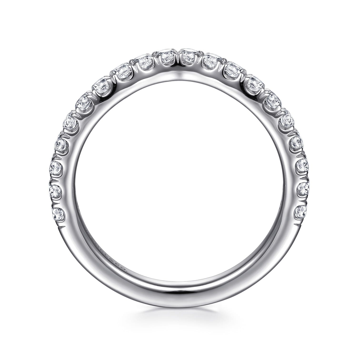 Diamond Wedding Band in 14K White Gold, photograph 2