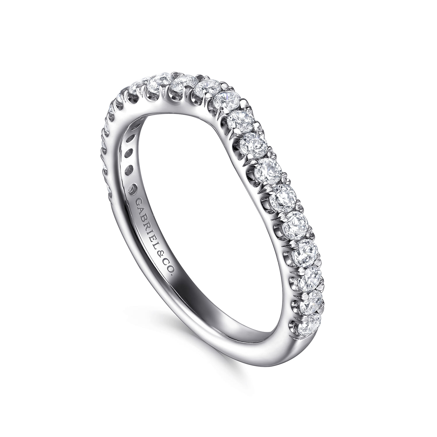 Diamond Wedding Band in 14K White Gold, photograph 3