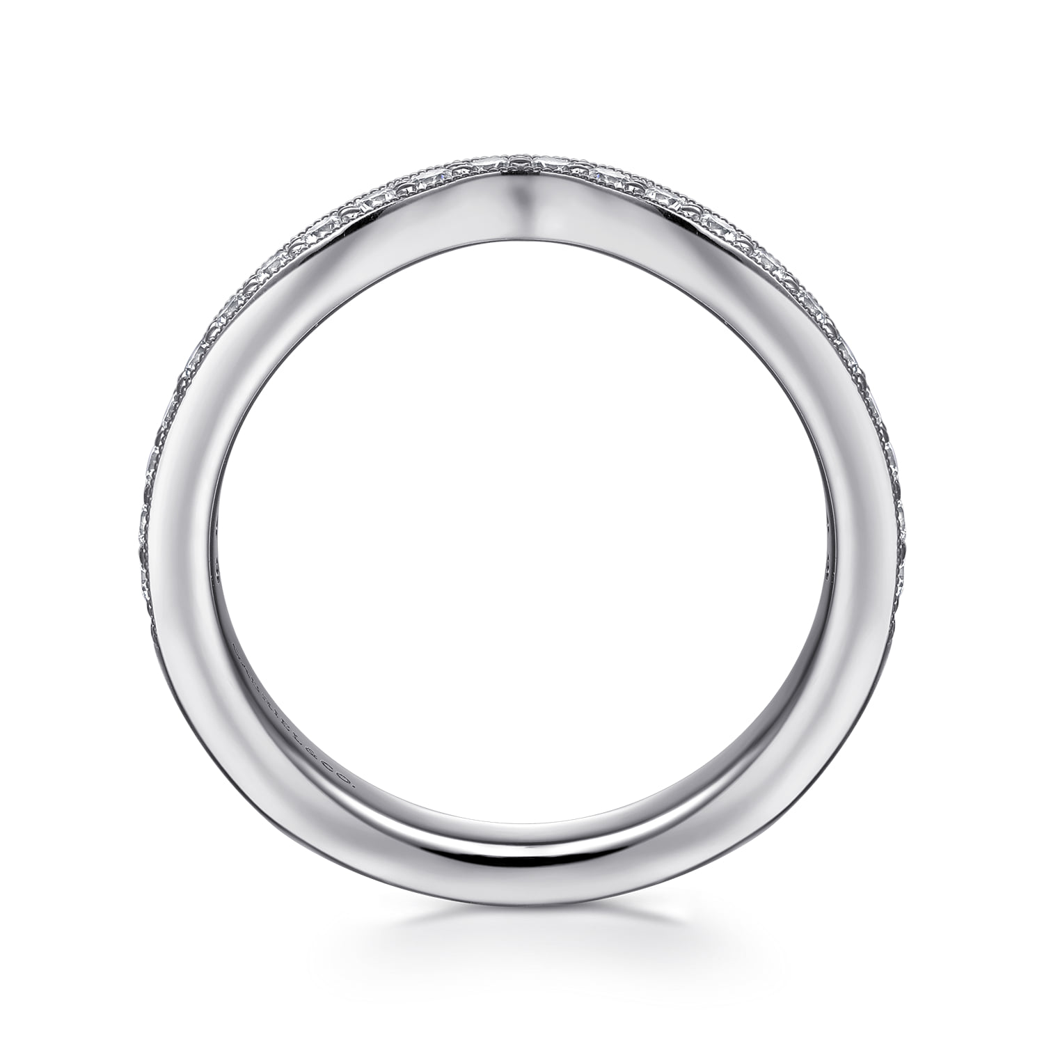 Diamond Matching Wedding Band in 14K White Gold, photograph 2