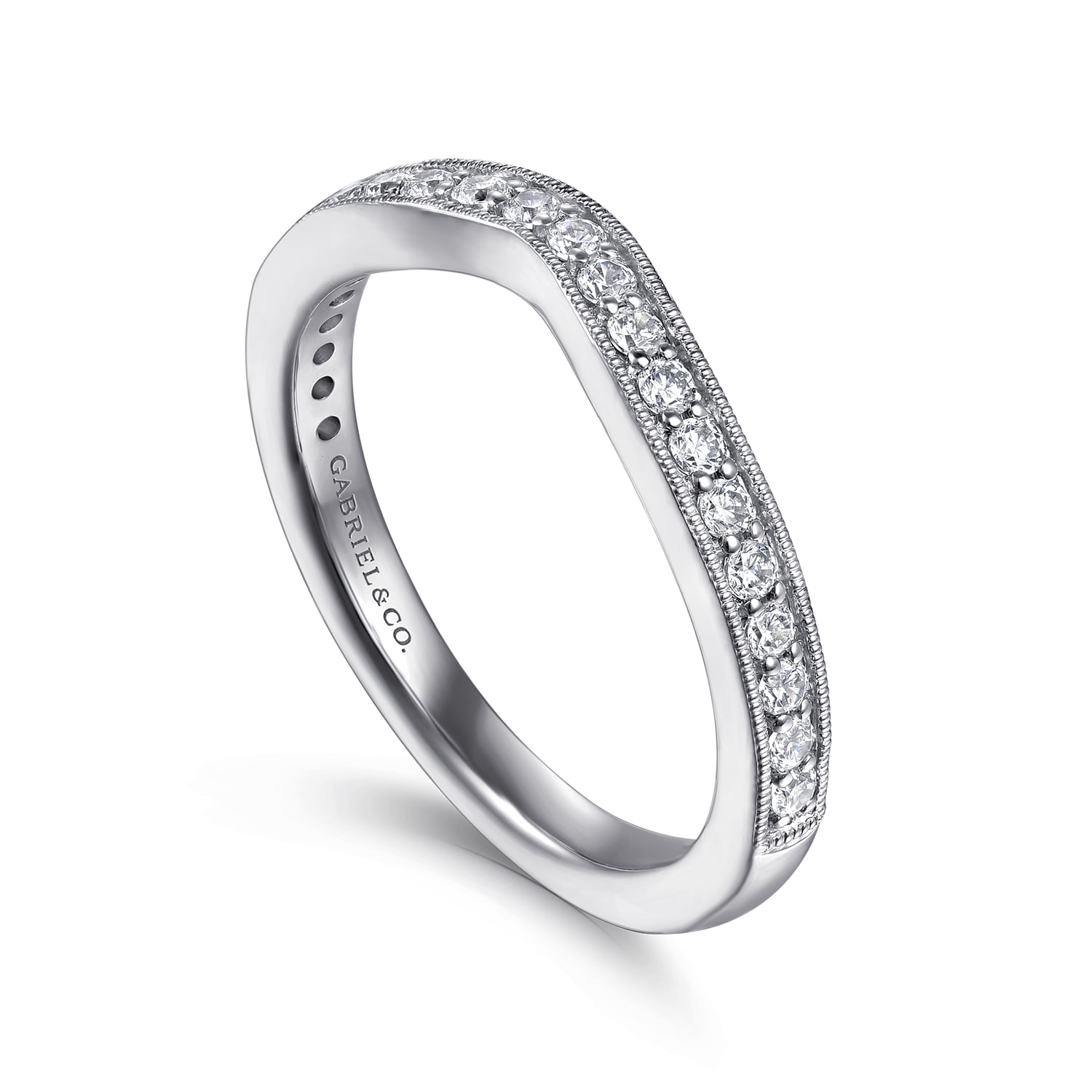 Diamond Matching Wedding Band in 14K White Gold, photograph 3