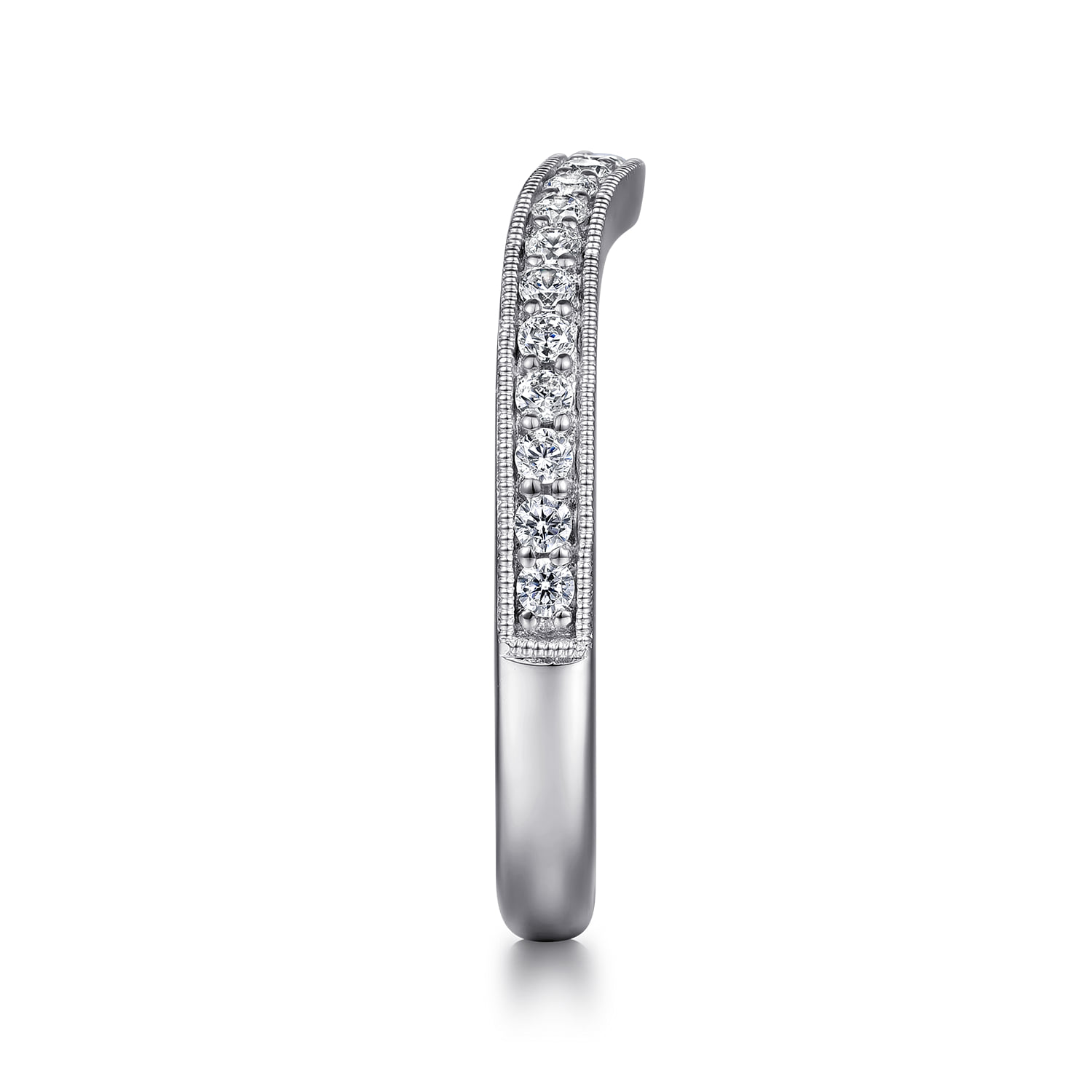 Diamond Matching Wedding Band in 14K White Gold, photograph 4