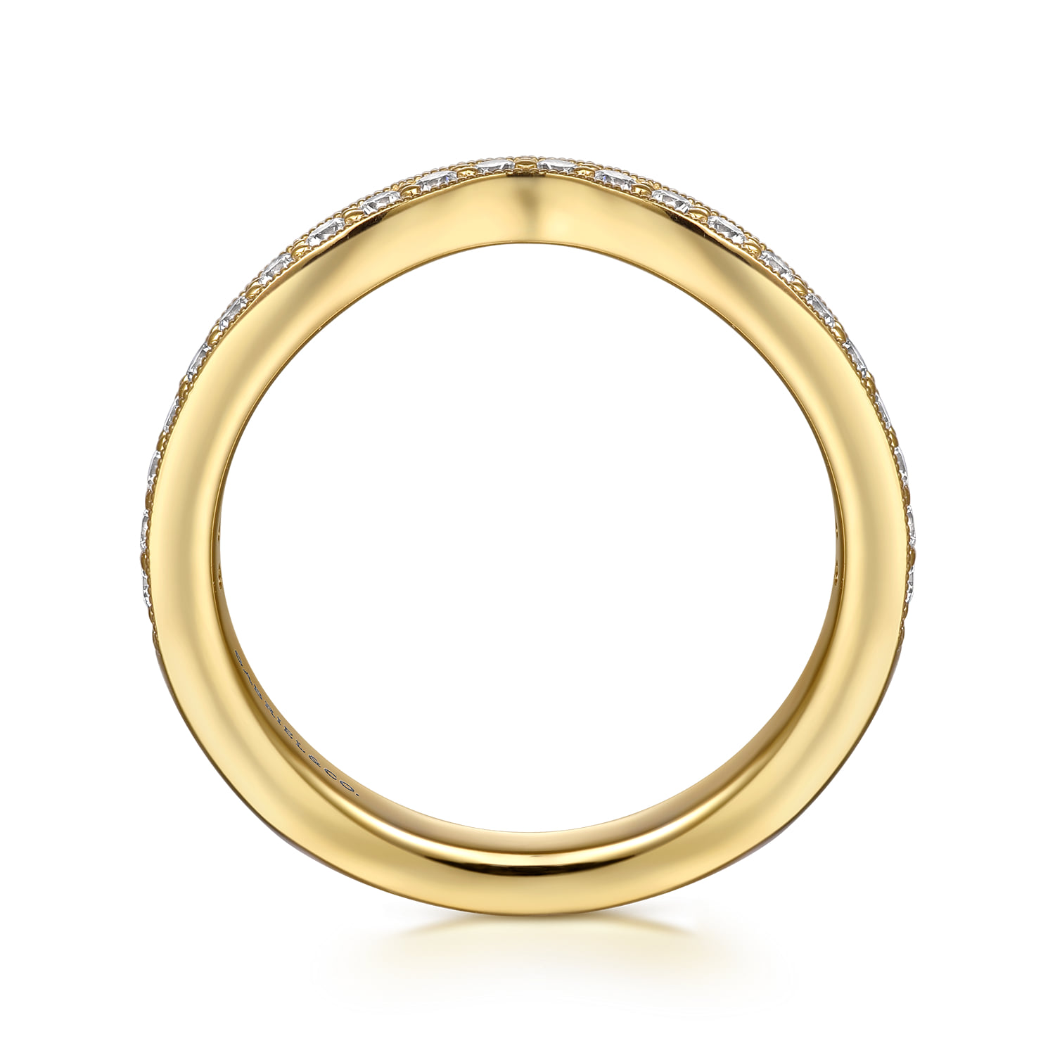 Diamond Wedding Band in 14K Yellow Gold, photograph 2