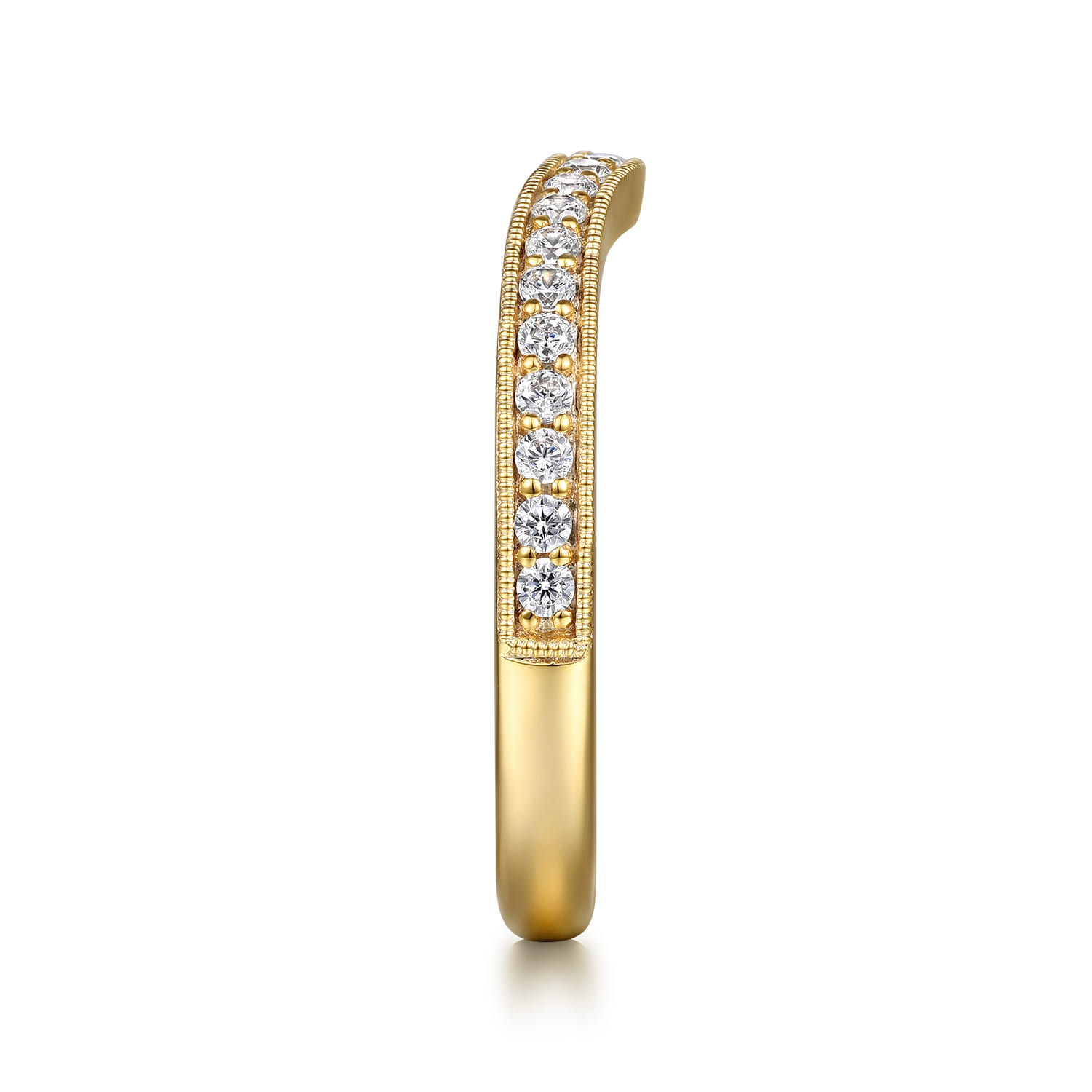 Diamond Wedding Band in 14K Yellow Gold, photograph 5