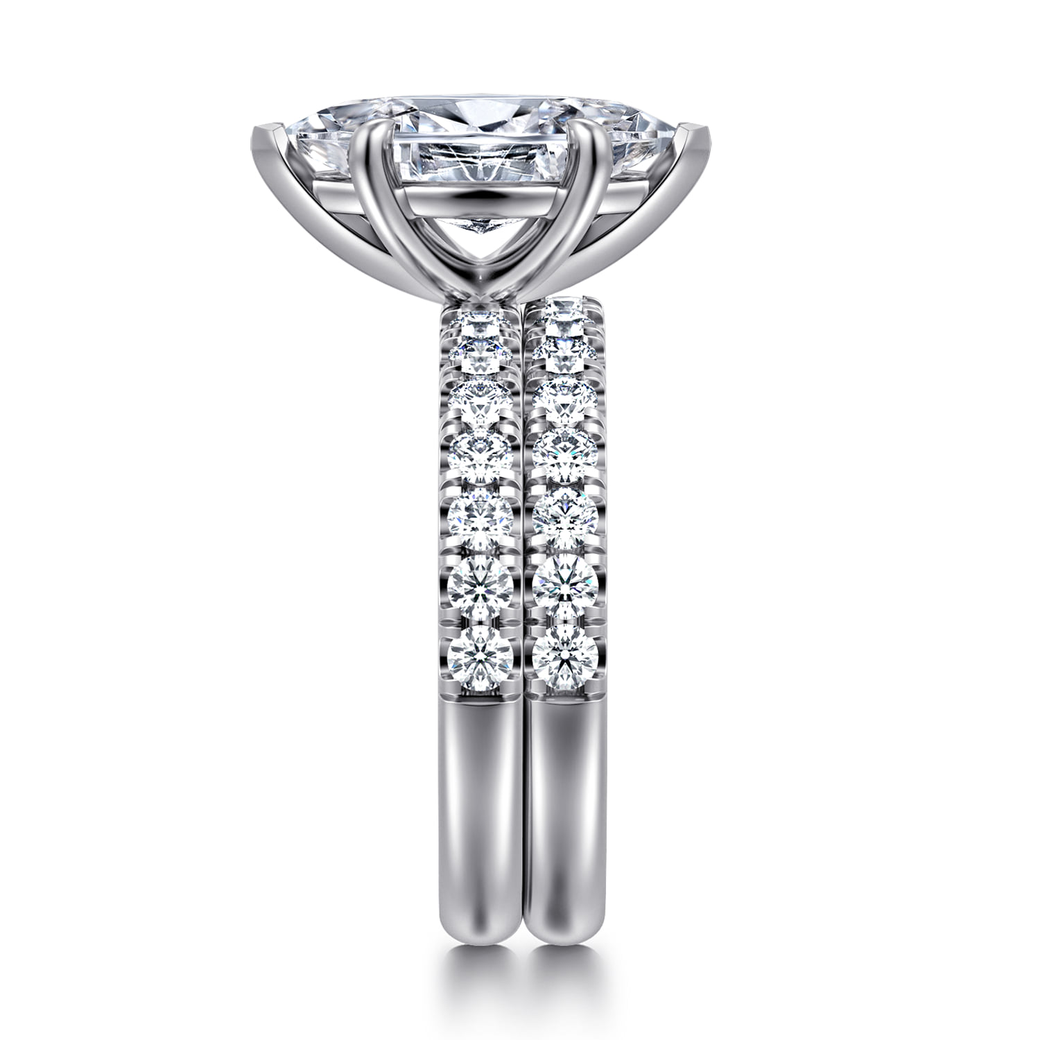 Diamond Matching Wedding Band in 14K White Gold, photograph 5