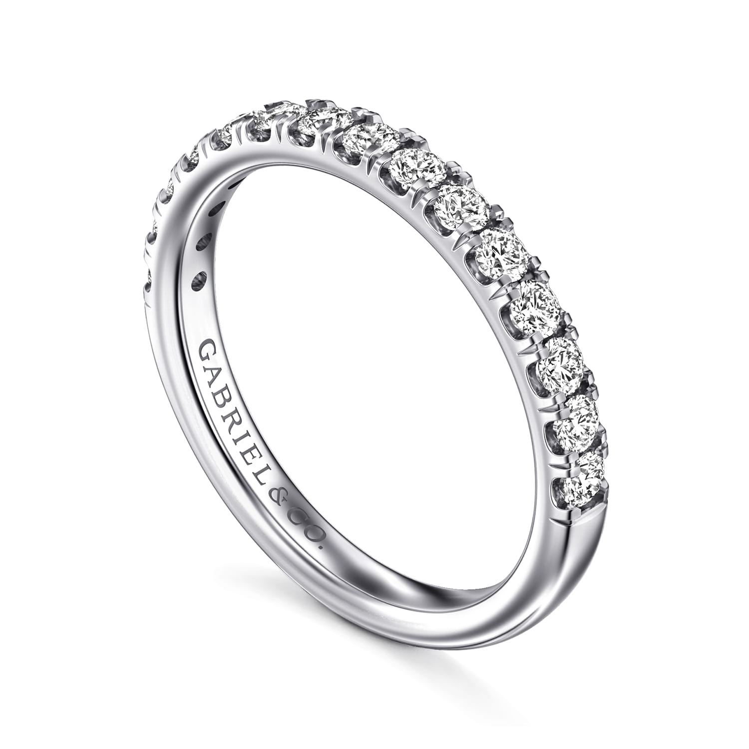 Diamond Matching Wedding Band in 14K White Gold, photograph 3