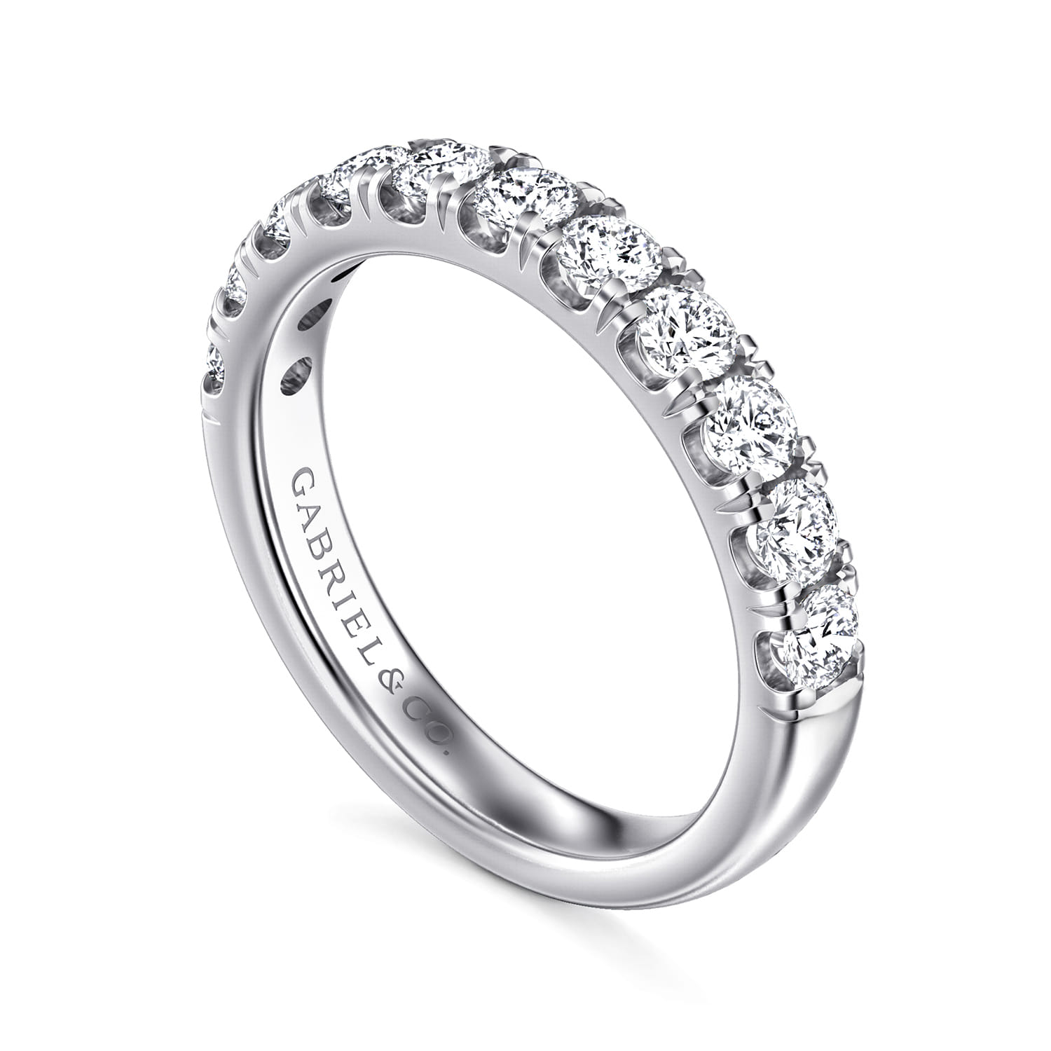 Diamond Matching Wedding Band in 14K White Gold, photograph 3