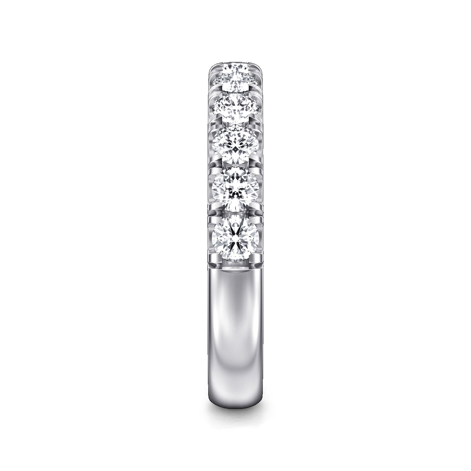 Diamond Matching Wedding Band in 14K White Gold, photograph 5