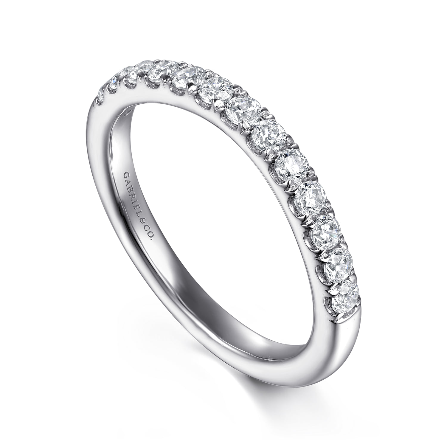 Diamond Wedding Band in 14K White Gold, photograph 3