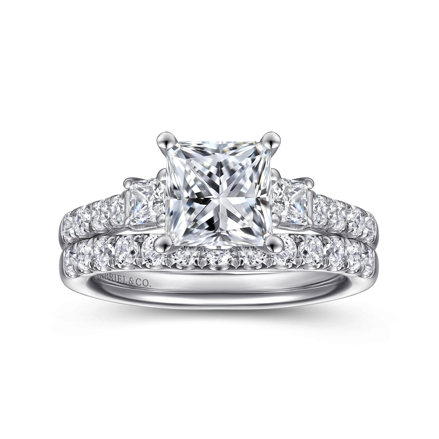Diamond Wedding Band in 14K White Gold, photograph 4