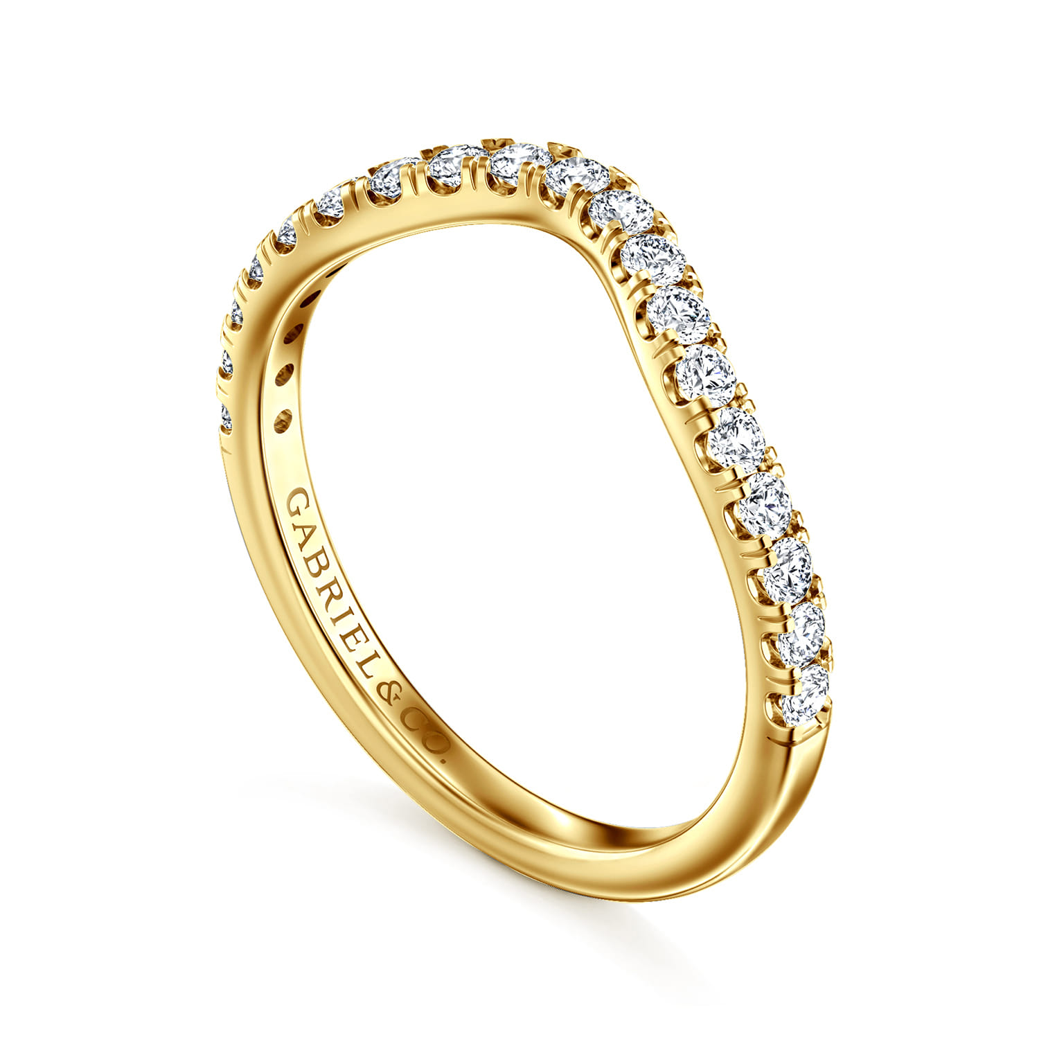 Diamond Wedding Band in 14K Yellow Gold, photograph 3