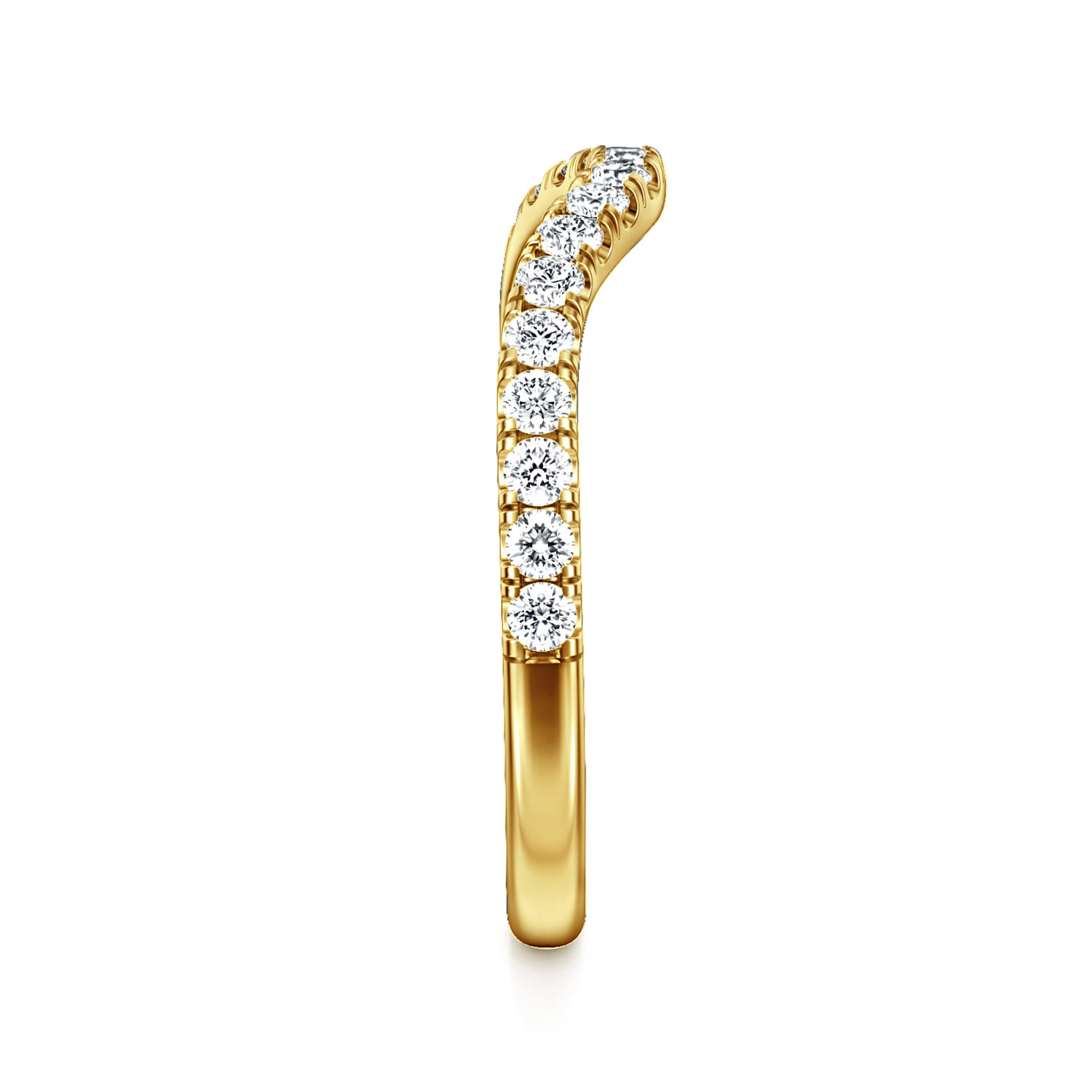 Diamond Wedding Band in 14K Yellow Gold, photograph 5