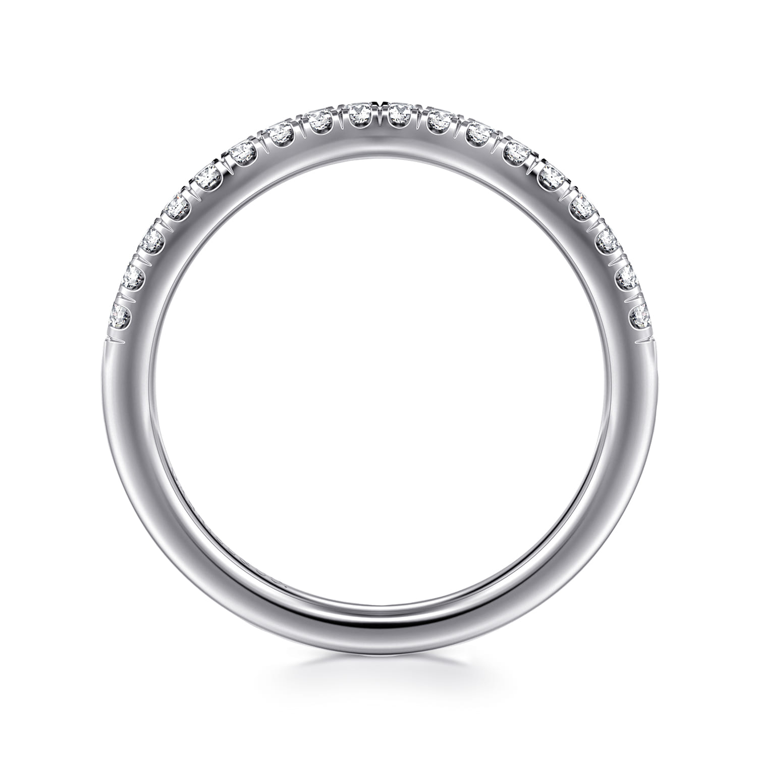 Diamond Wedding Band in 14K White Gold, photograph 2