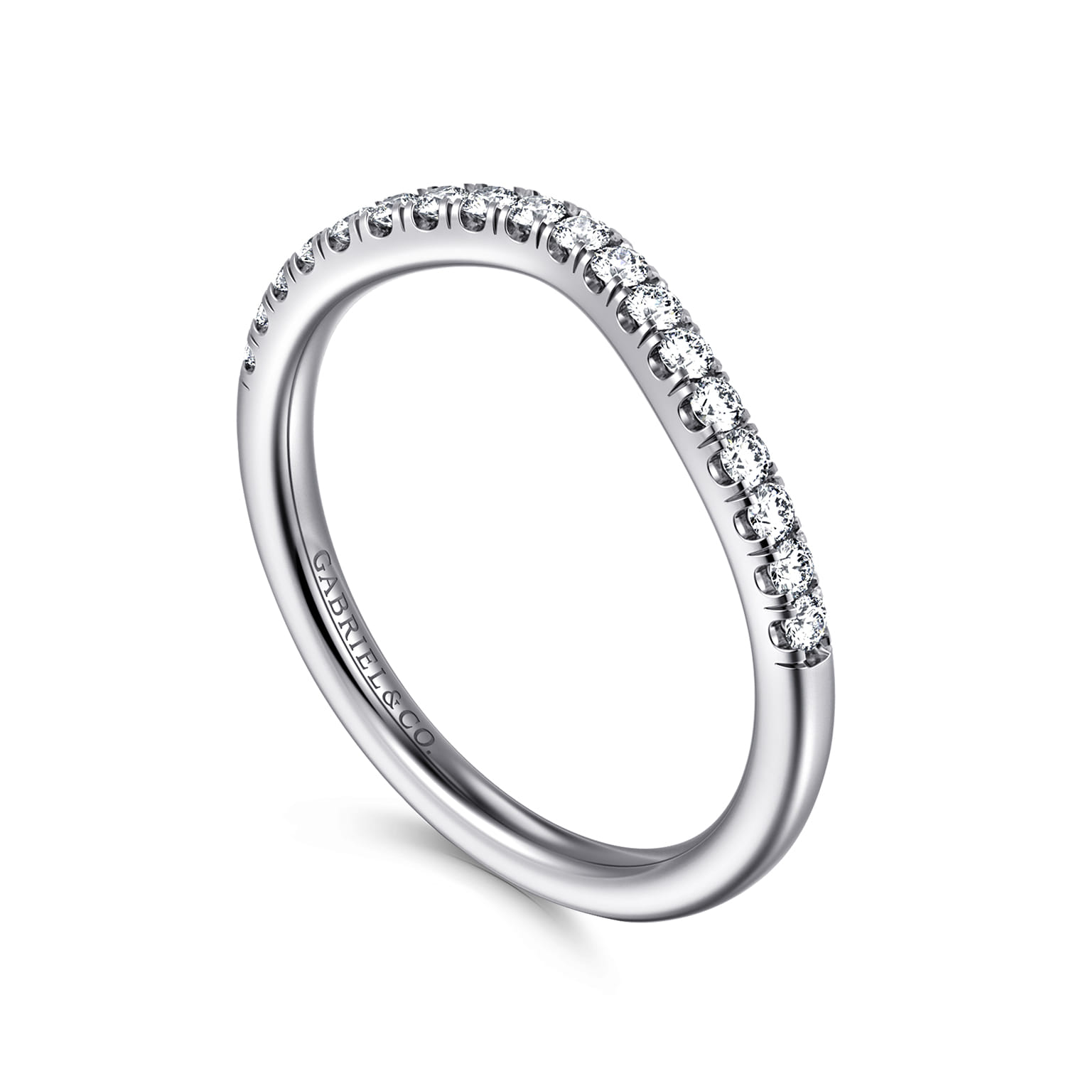 Diamond Wedding Band in 14K White Gold, photograph 3