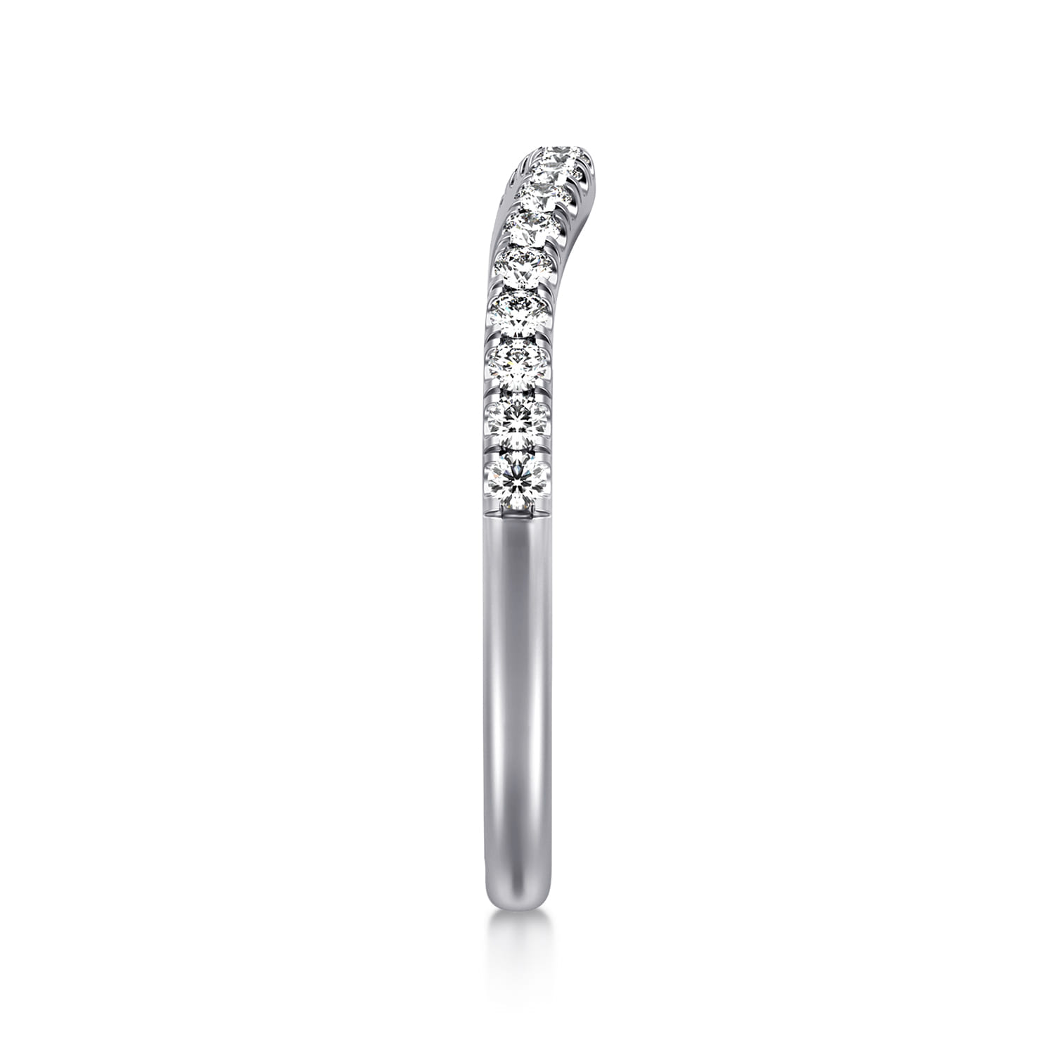 Diamond Wedding Band in 14K White Gold, photograph 4