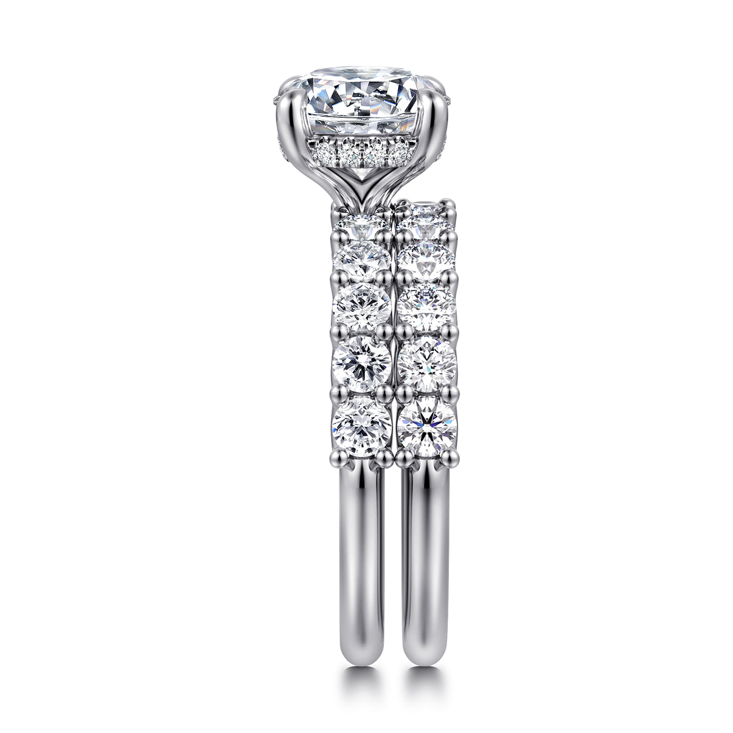 Diamond Wedding Band in 14K White Gold, photograph 5