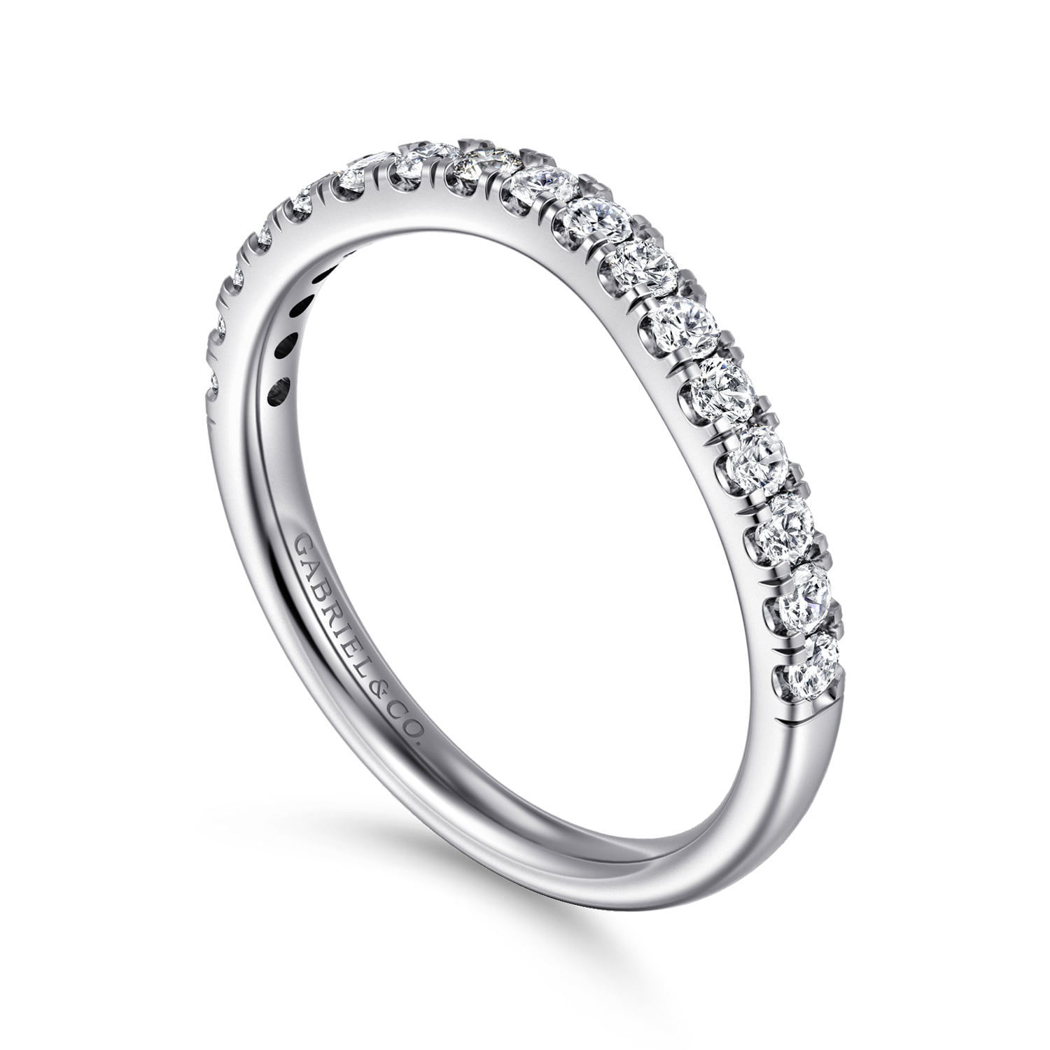 Diamond Matching Wedding Band in 14K White Gold, photograph 3