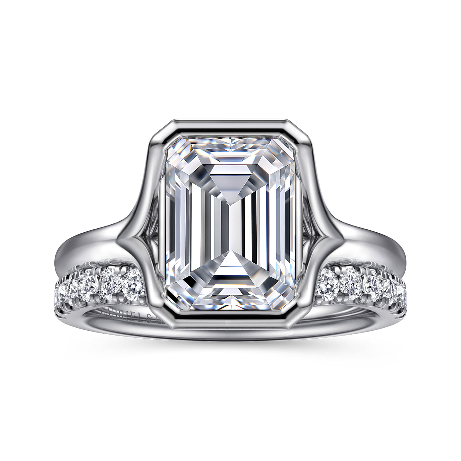 Diamond Matching Wedding Band in 14K White Gold, photograph 4