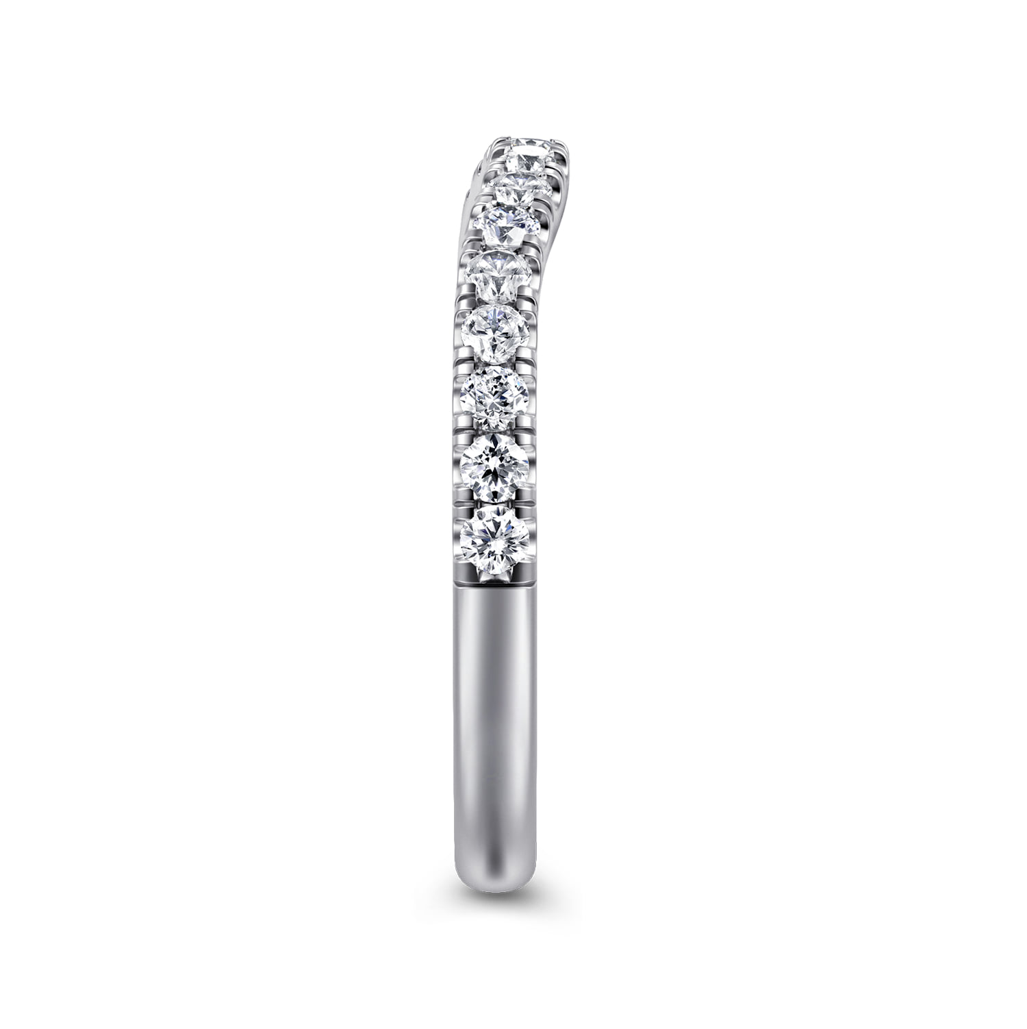 Diamond Matching Wedding Band in 14K White Gold, photograph 5