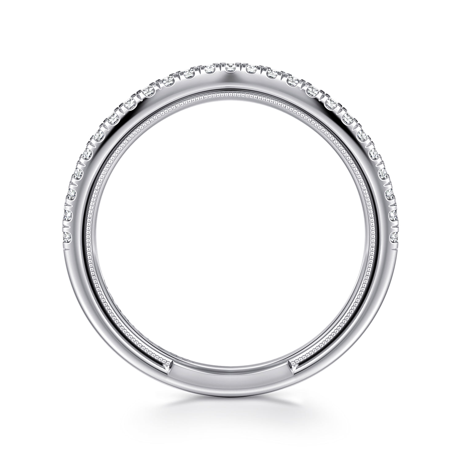 Diamond Wedding Band in 14K White Gold, photograph 2