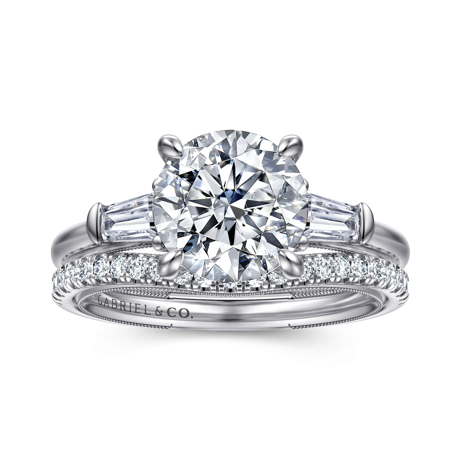 Diamond Wedding Band in 14K White Gold, photograph 4