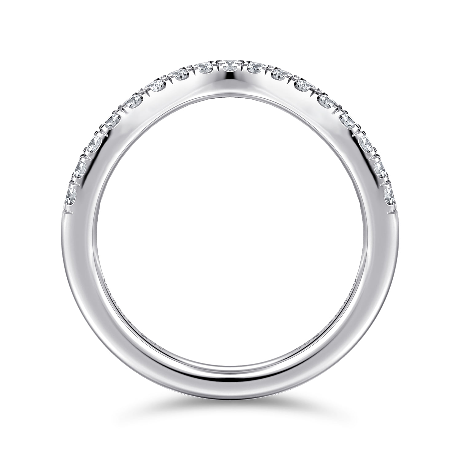 Diamond Wedding Band in 14K White Gold, photograph 2