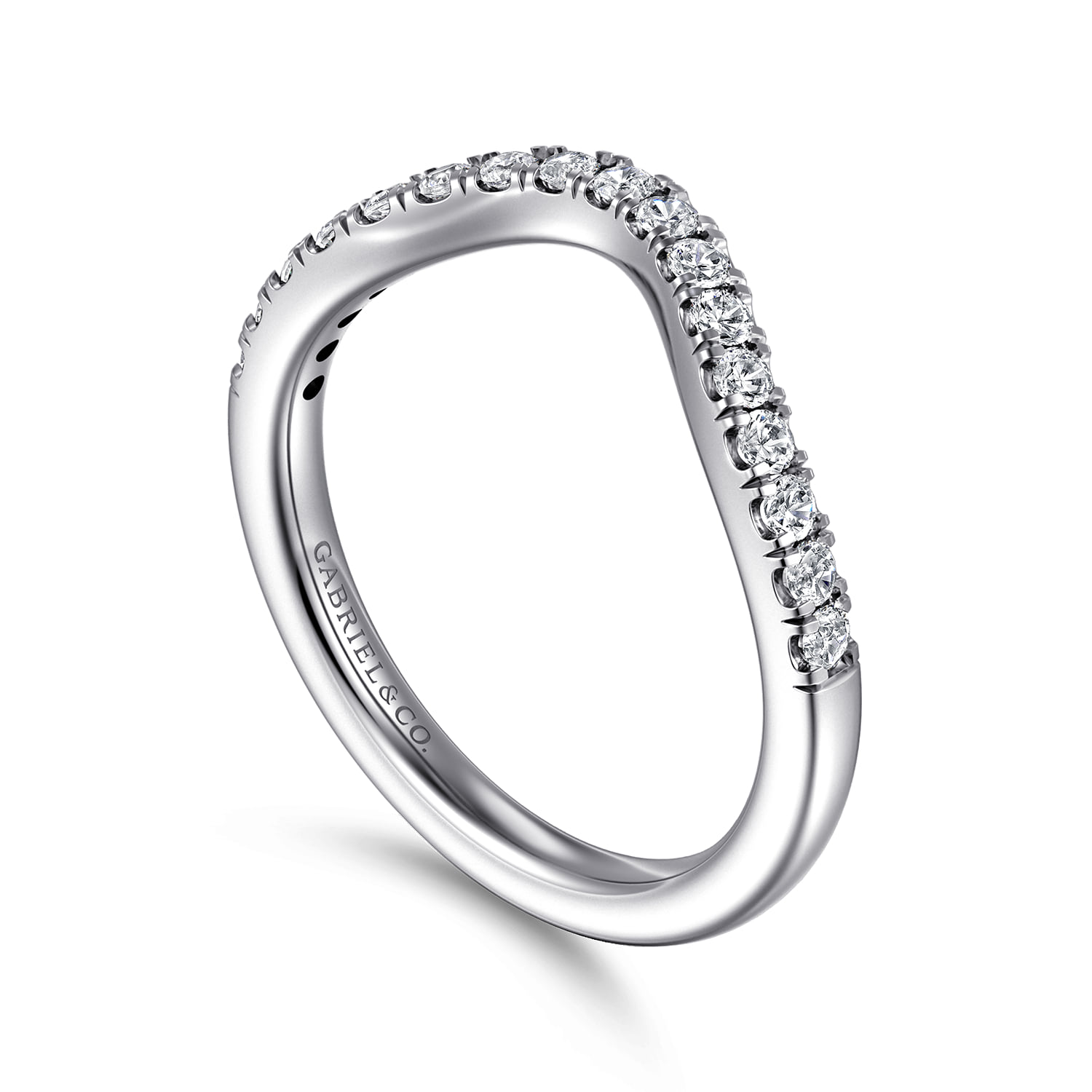 Diamond Wedding Band in 14K White Gold, photograph 3