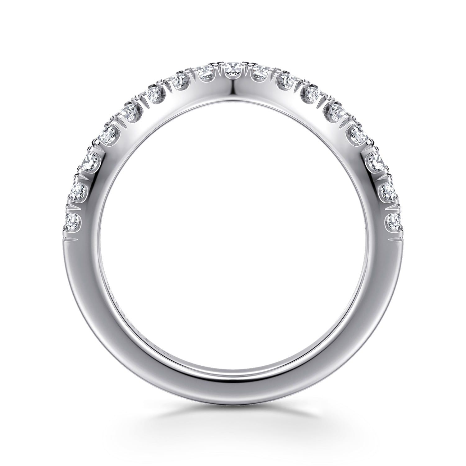 Diamond Wedding Band in 14K White Gold, photograph 2