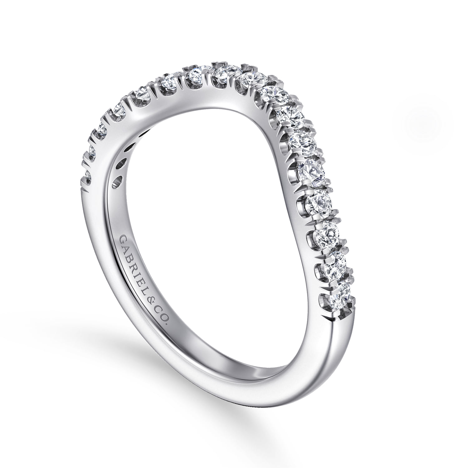 Diamond Wedding Band in 14K White Gold, photograph 3