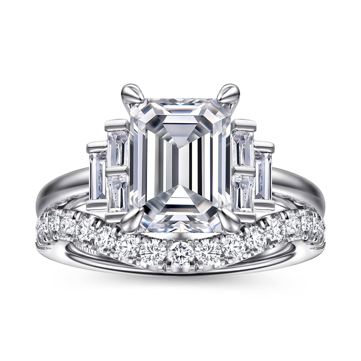 Diamond Wedding Band in 14K White Gold, photograph 4