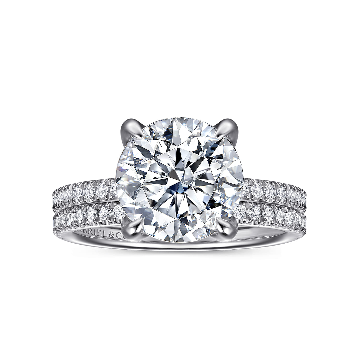 Diamond Matching Wedding Band in 14K White Gold, photograph 4