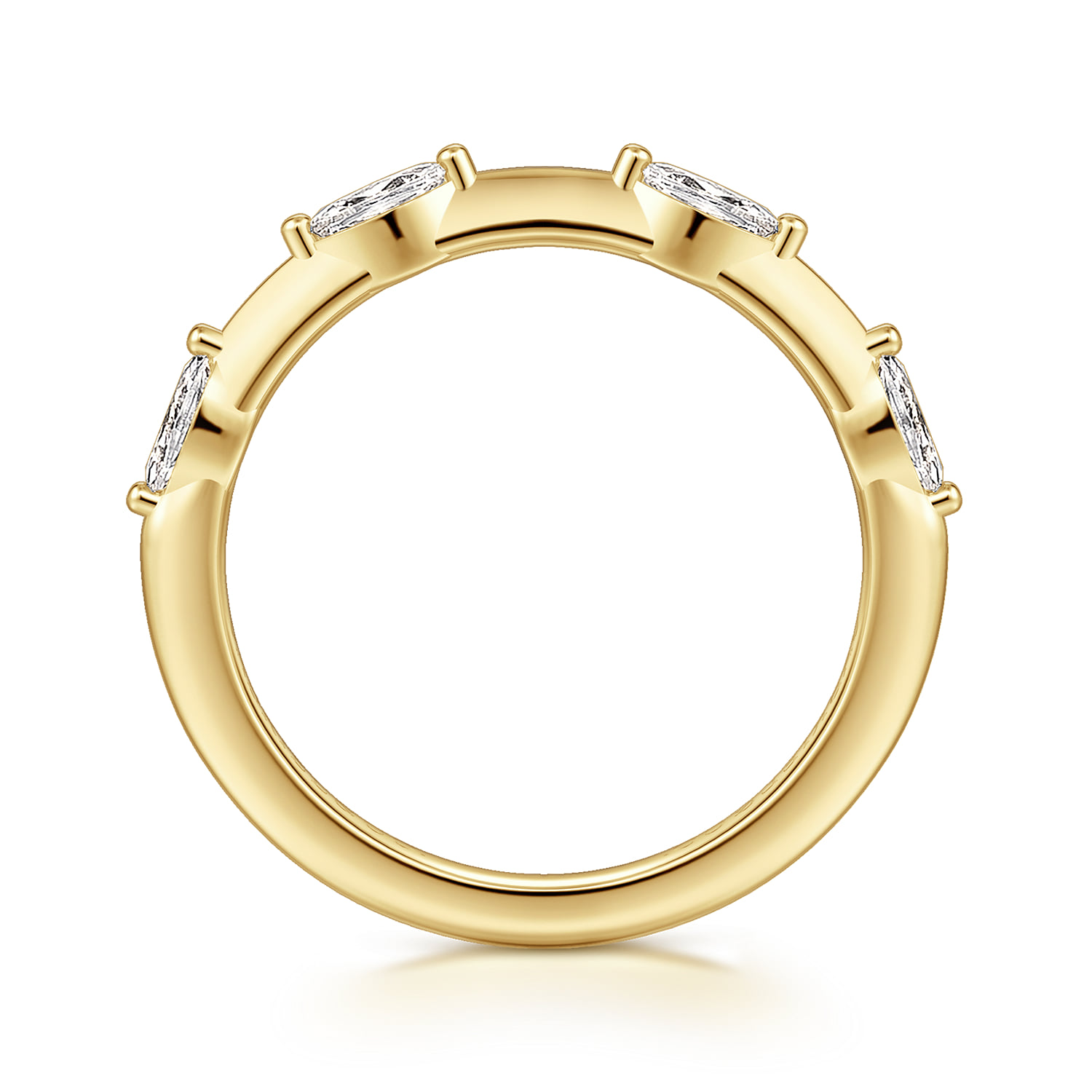 Diamond Wedding Band in 14K Yellow Gold, photograph 2