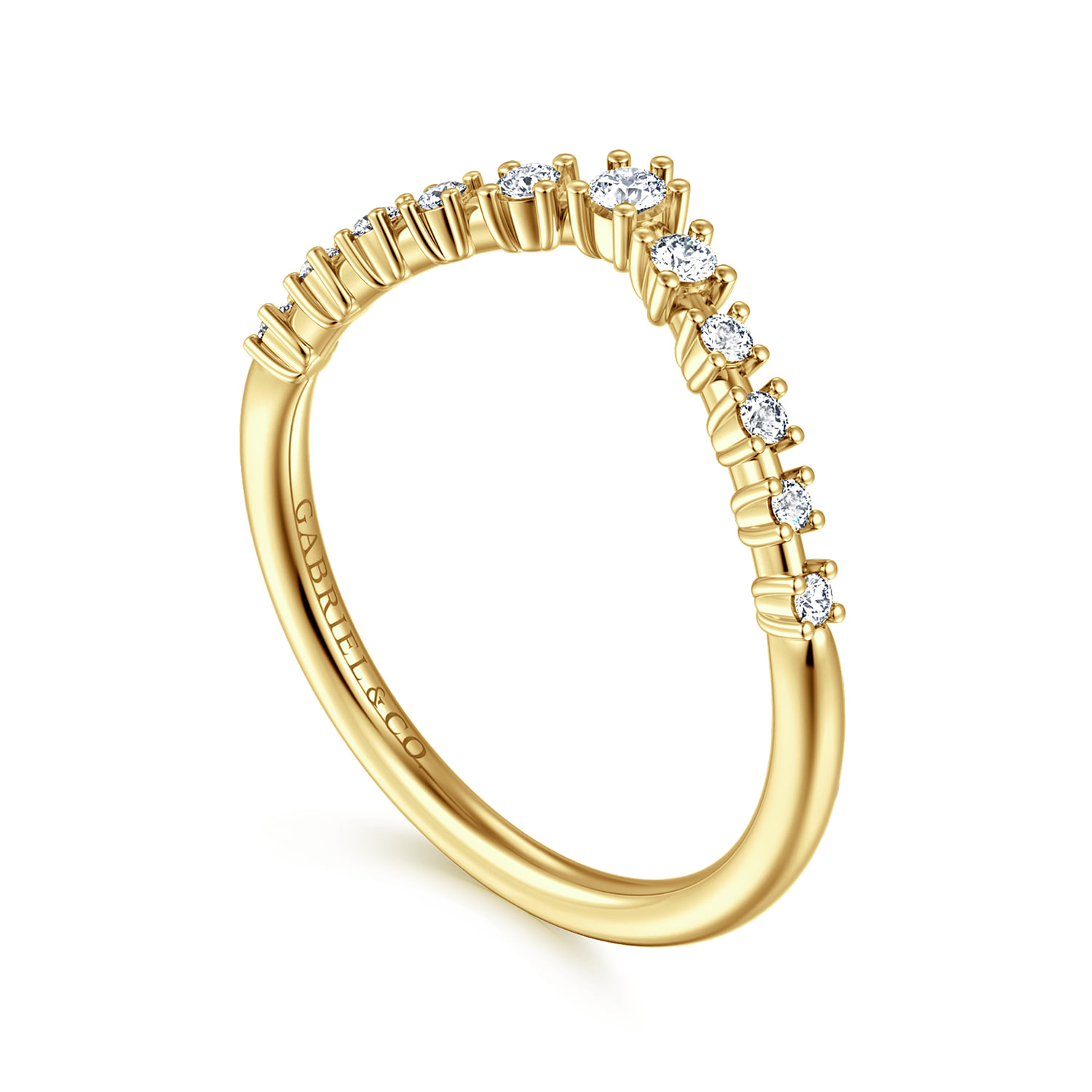 Diamond Matching Wedding Band in 14K Yellow Gold, photograph 3