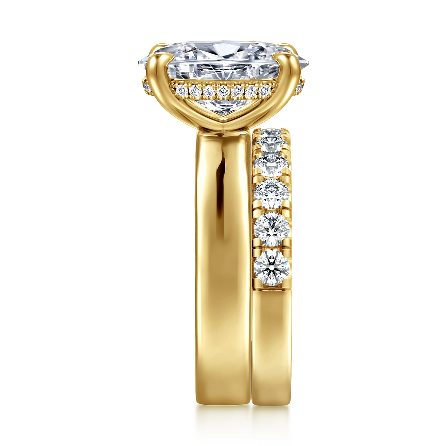 Diamond Matching Wedding Band in 14K Yellow Gold, photograph 5