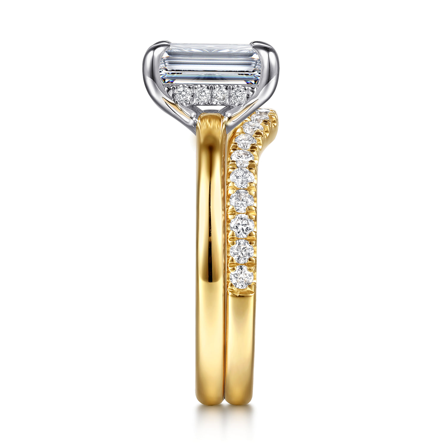 Diamond Matching Wedding Band in 14K Yellow Gold, photograph 5