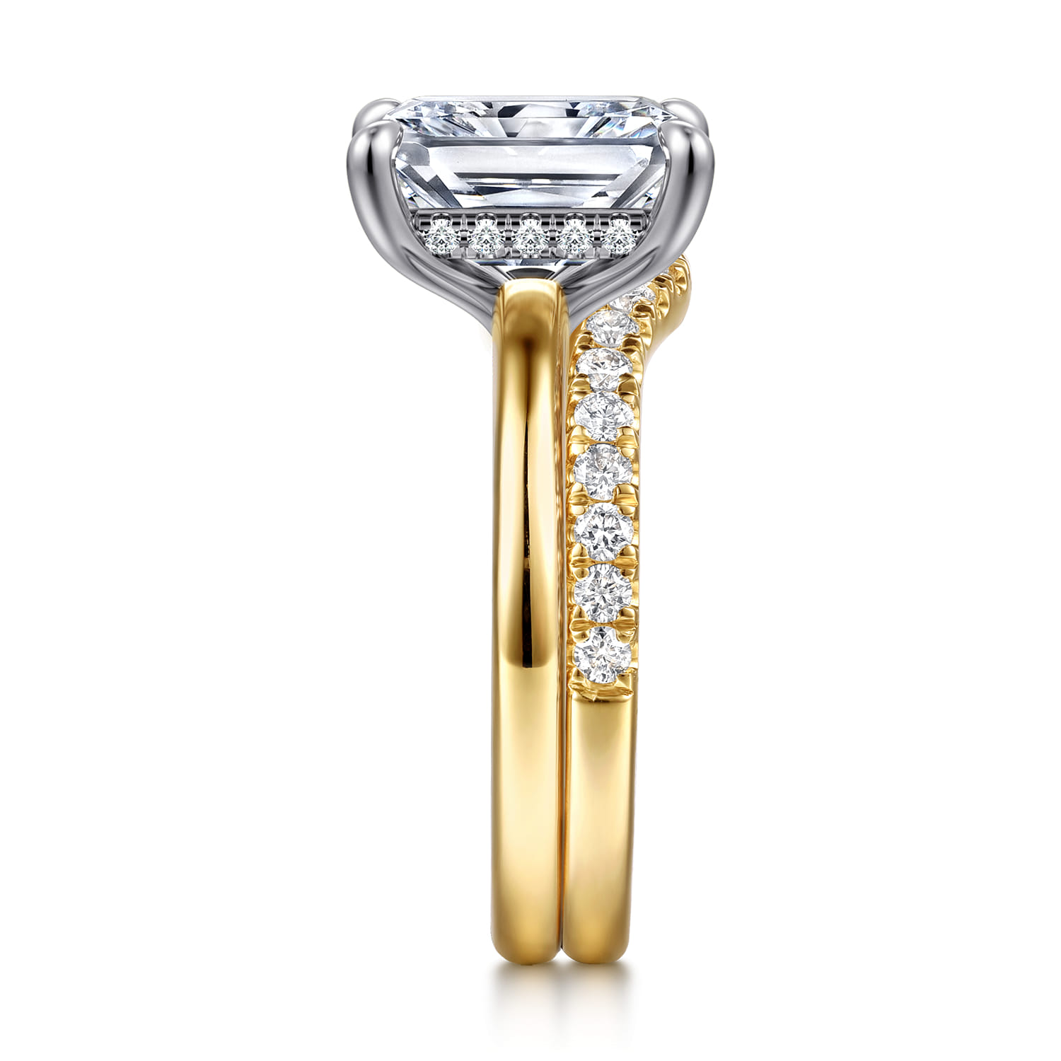 Diamond Matching Wedding Band in 14K Yellow Gold, photograph 5