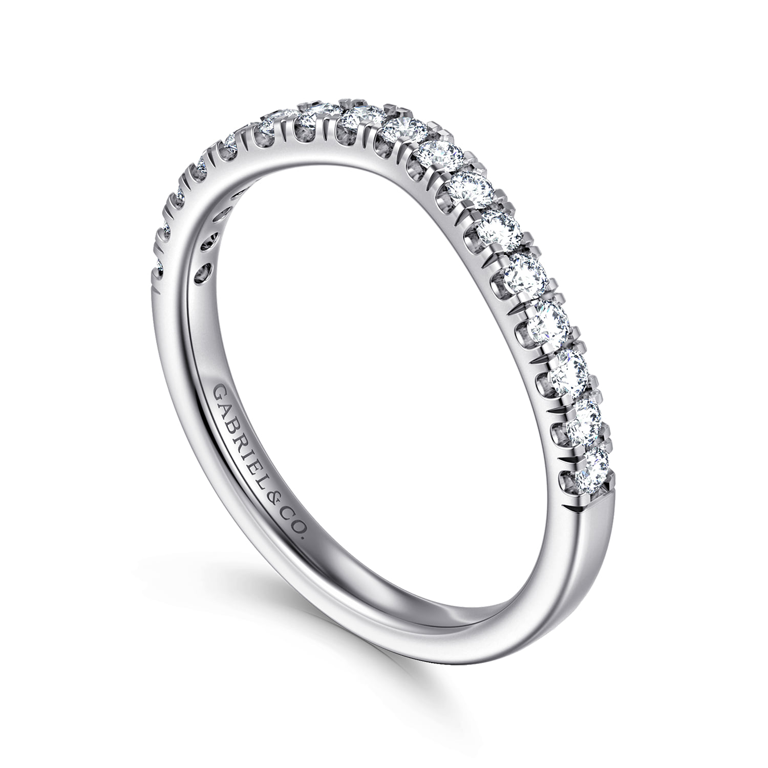 Diamond Matching Wedding Band in 14K White Gold, photograph 3