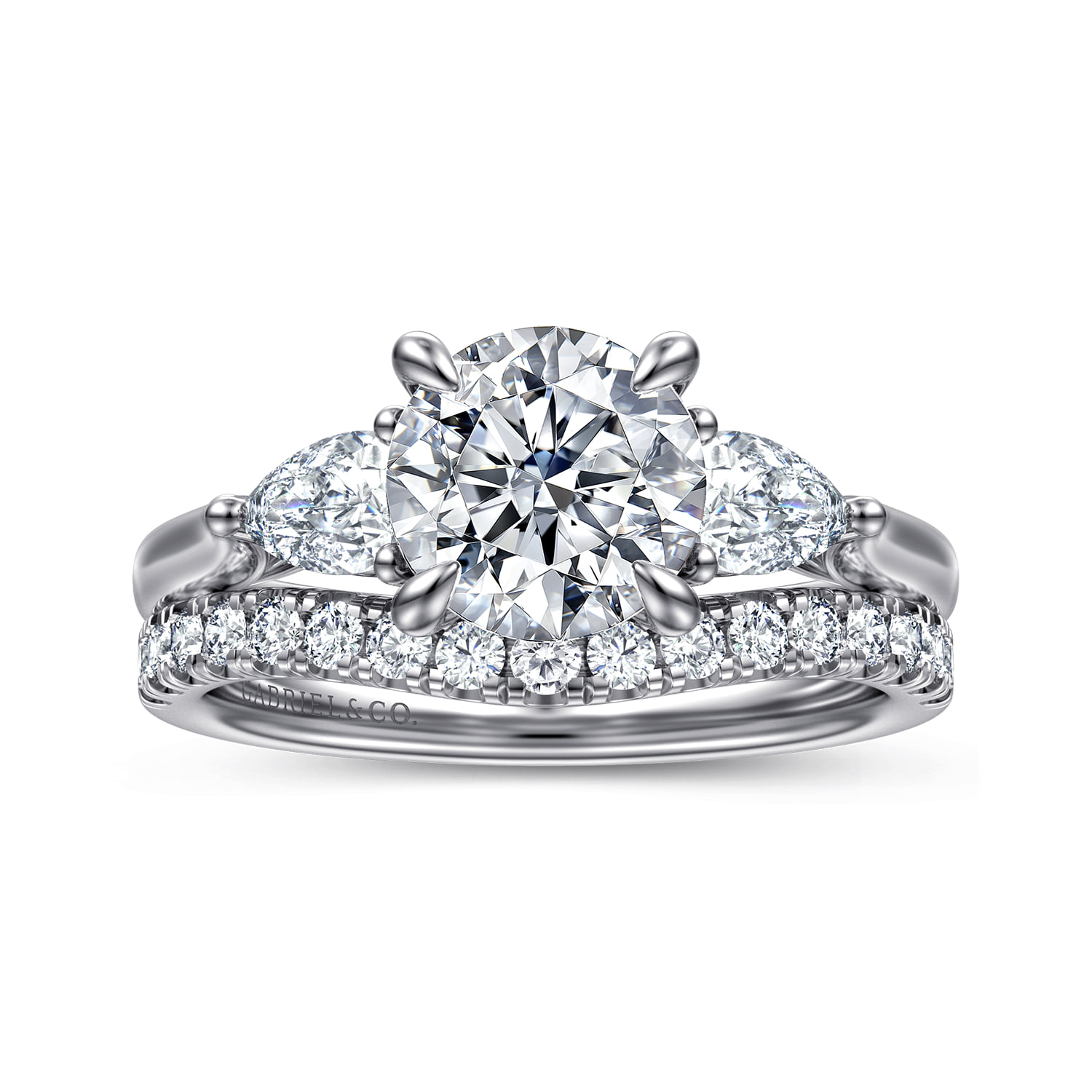 Diamond Matching Wedding Band in 14K White Gold, photograph 4