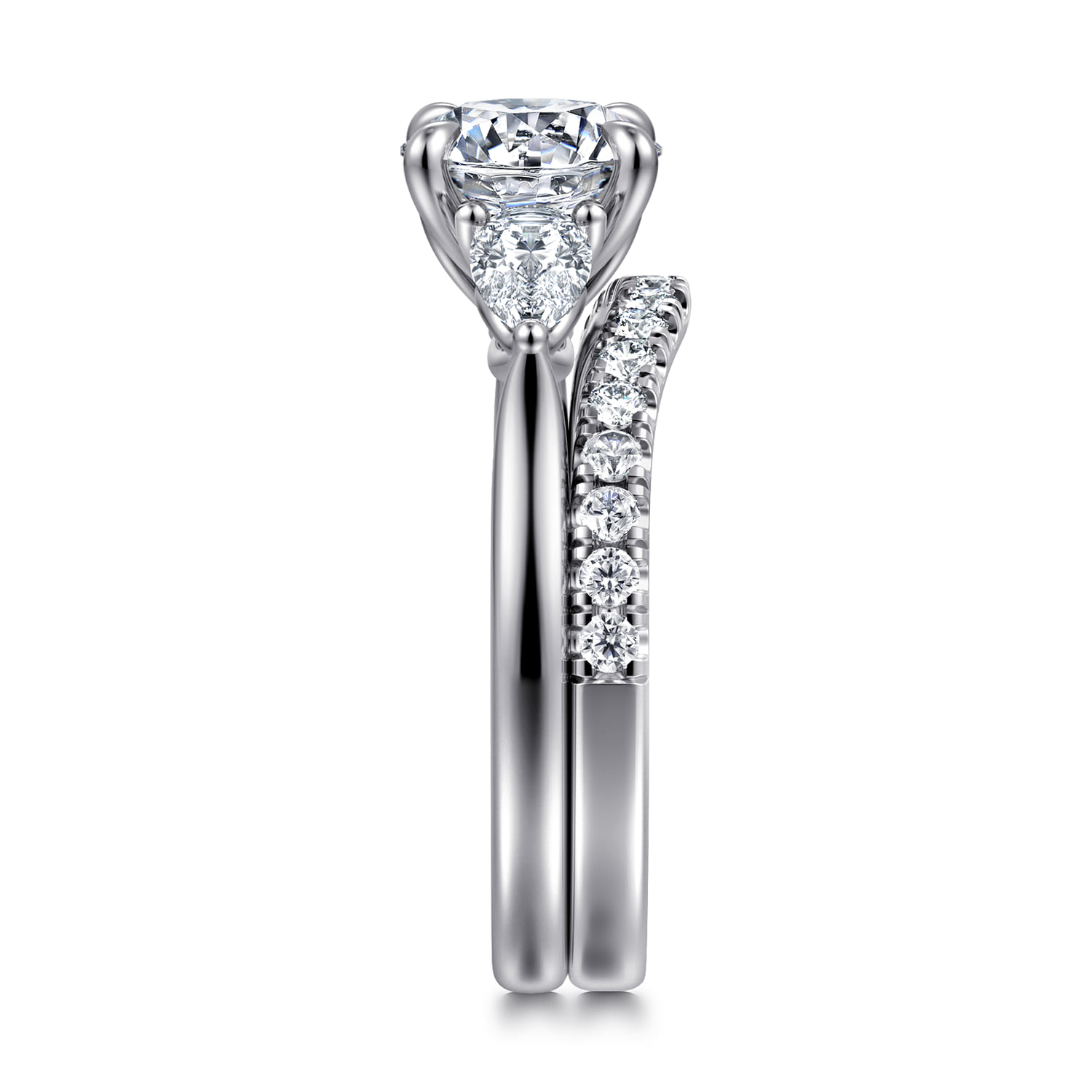 Diamond Matching Wedding Band in 14K White Gold, photograph 5